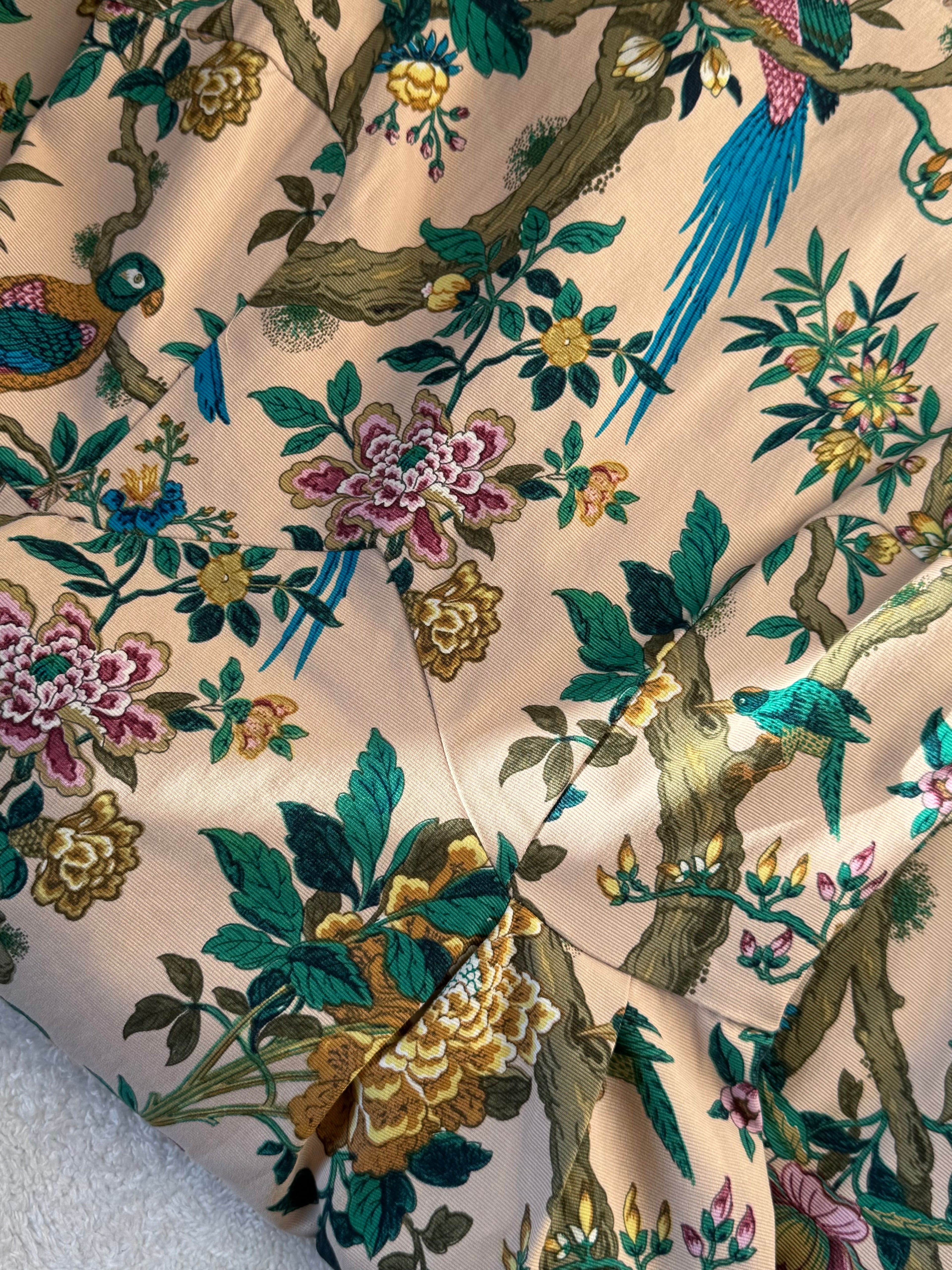 V&A by Oasis Chinoiserie Bird Print Midi Dress | UK 10