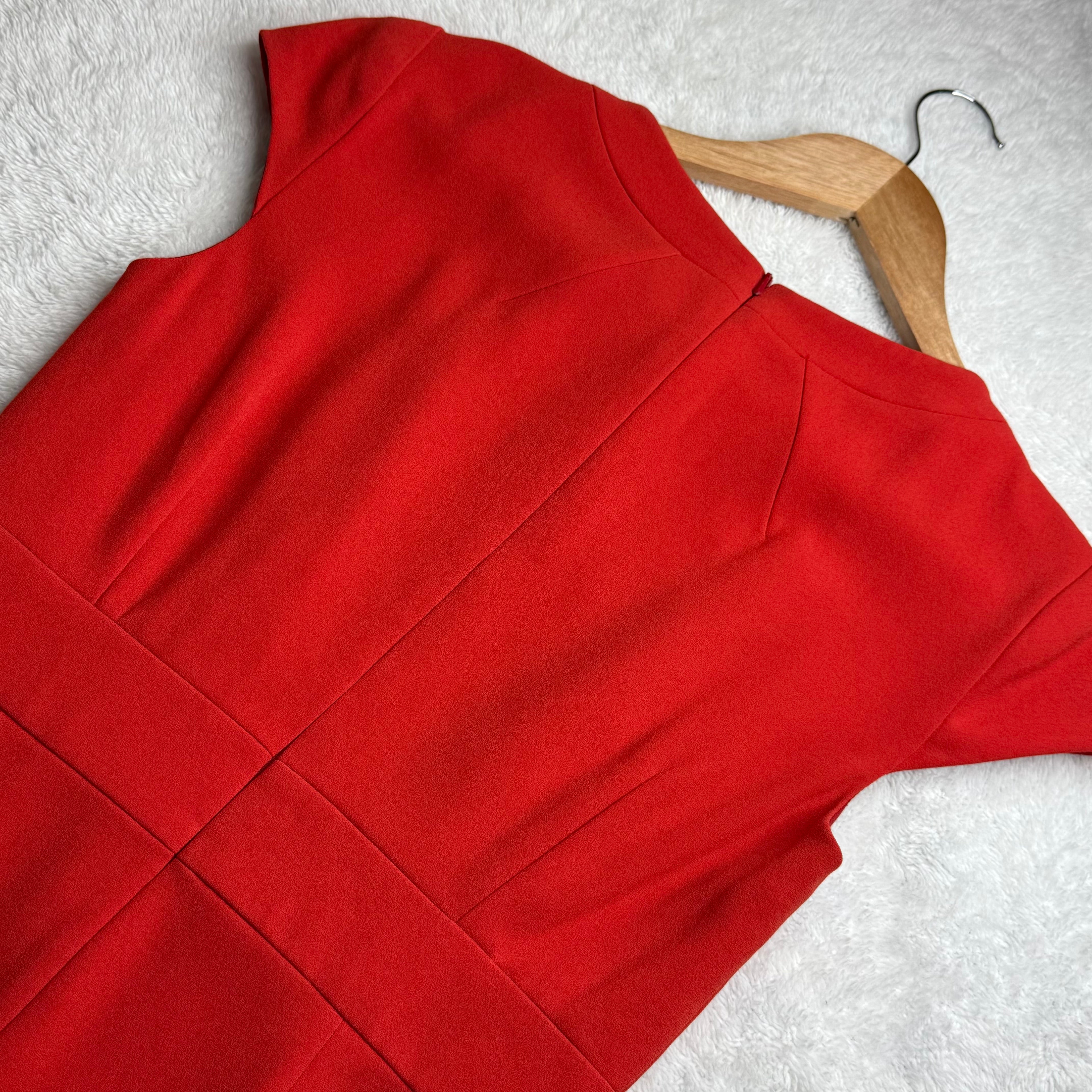 Karen Millen Red Structured Sheath Dress