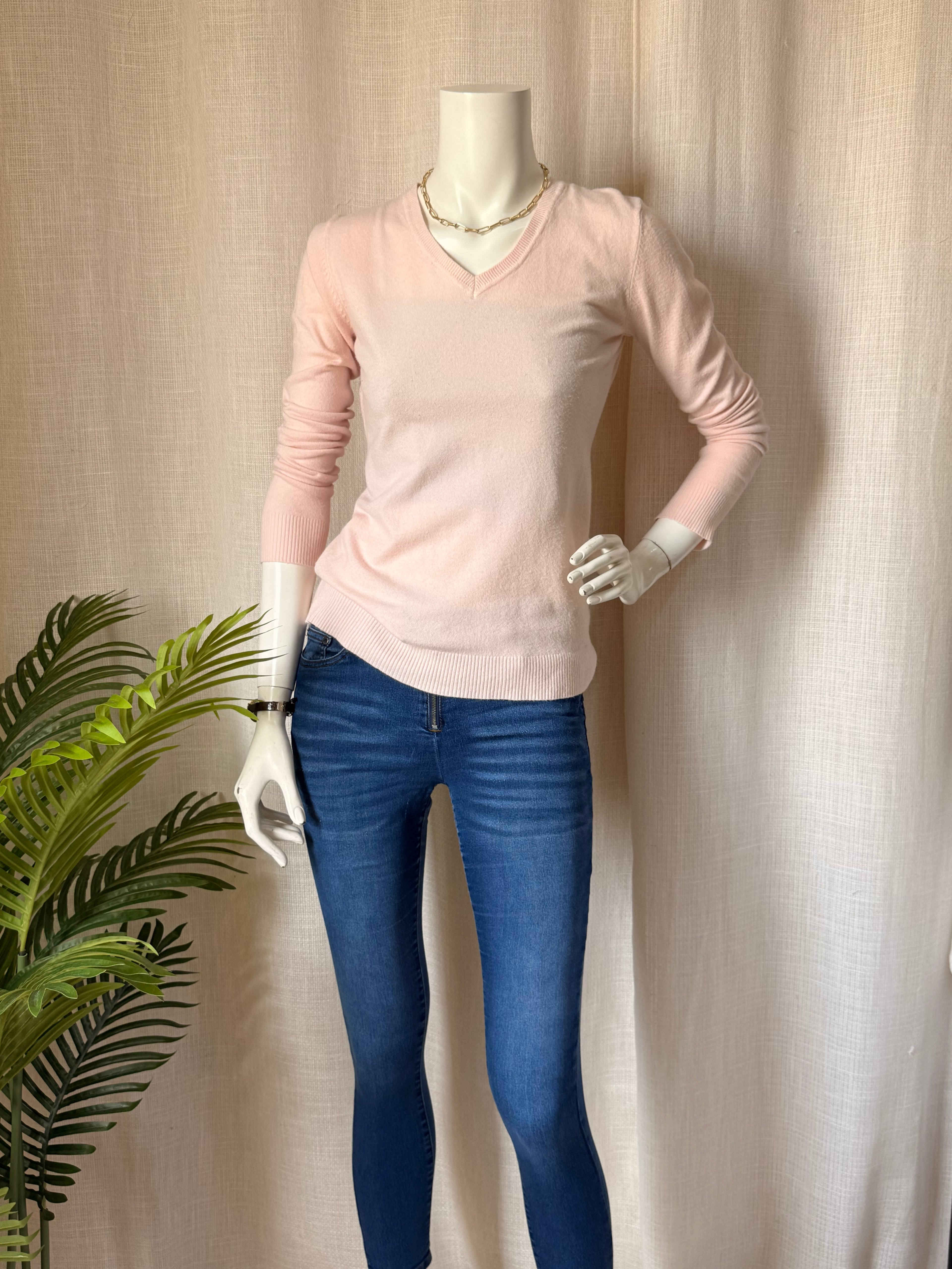 EVIS Blush Pink V-Neck Knit | Small