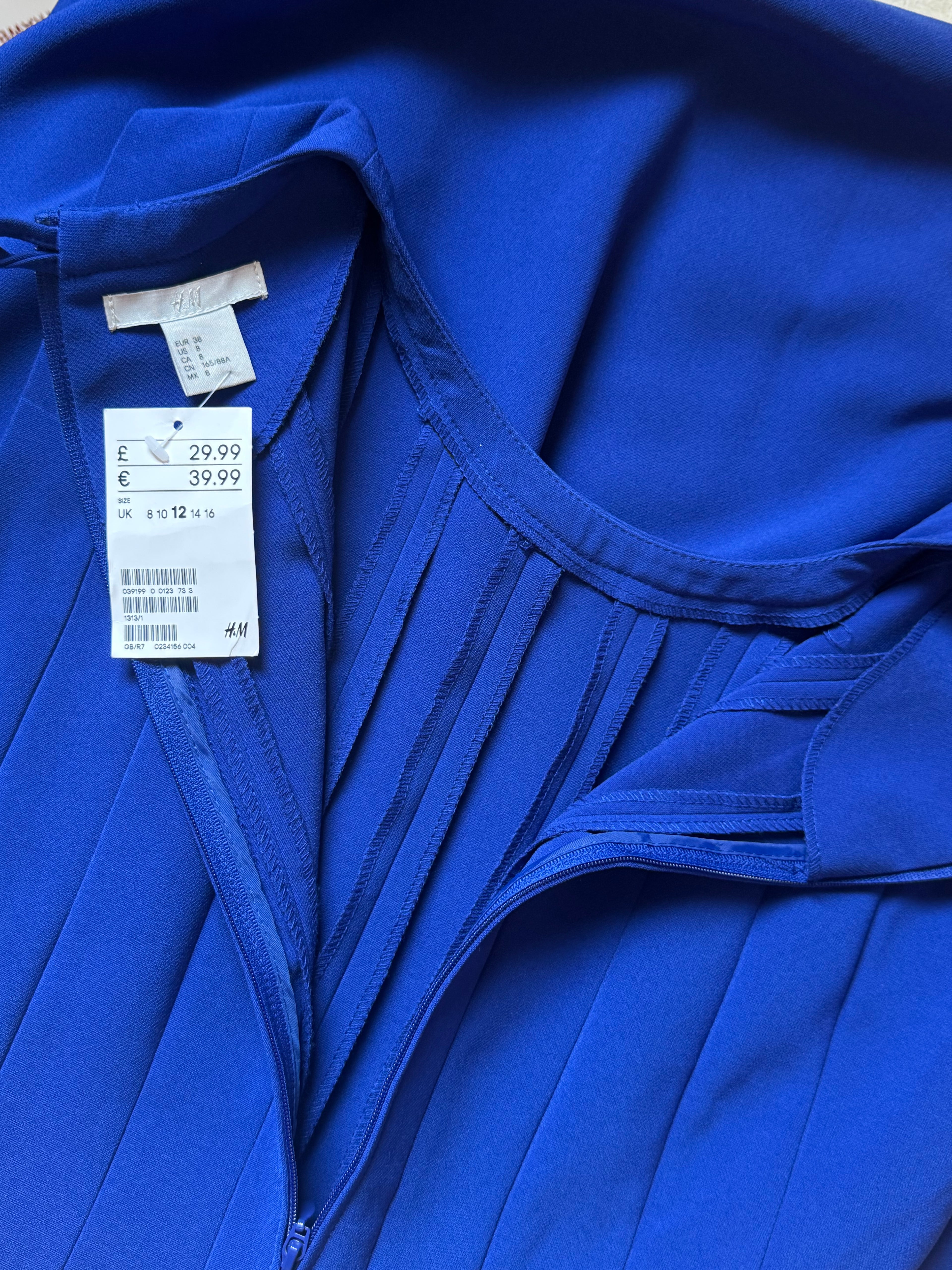 H&M NWT Royal Blue Fit & Flare Dress (US 8)