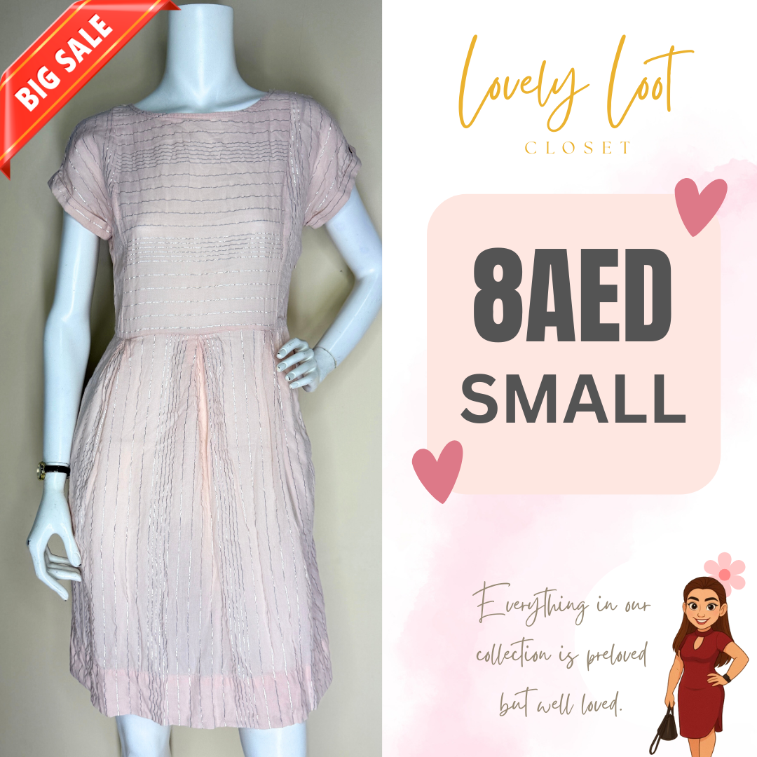 Pink Short-Sleeved Dress (Small)
