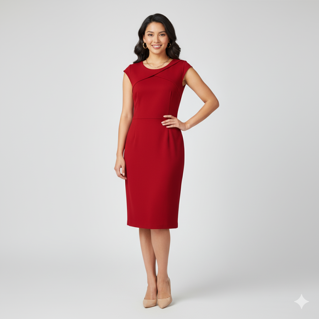 David Lawrence Red Corporate Sheath Dress | UK 12