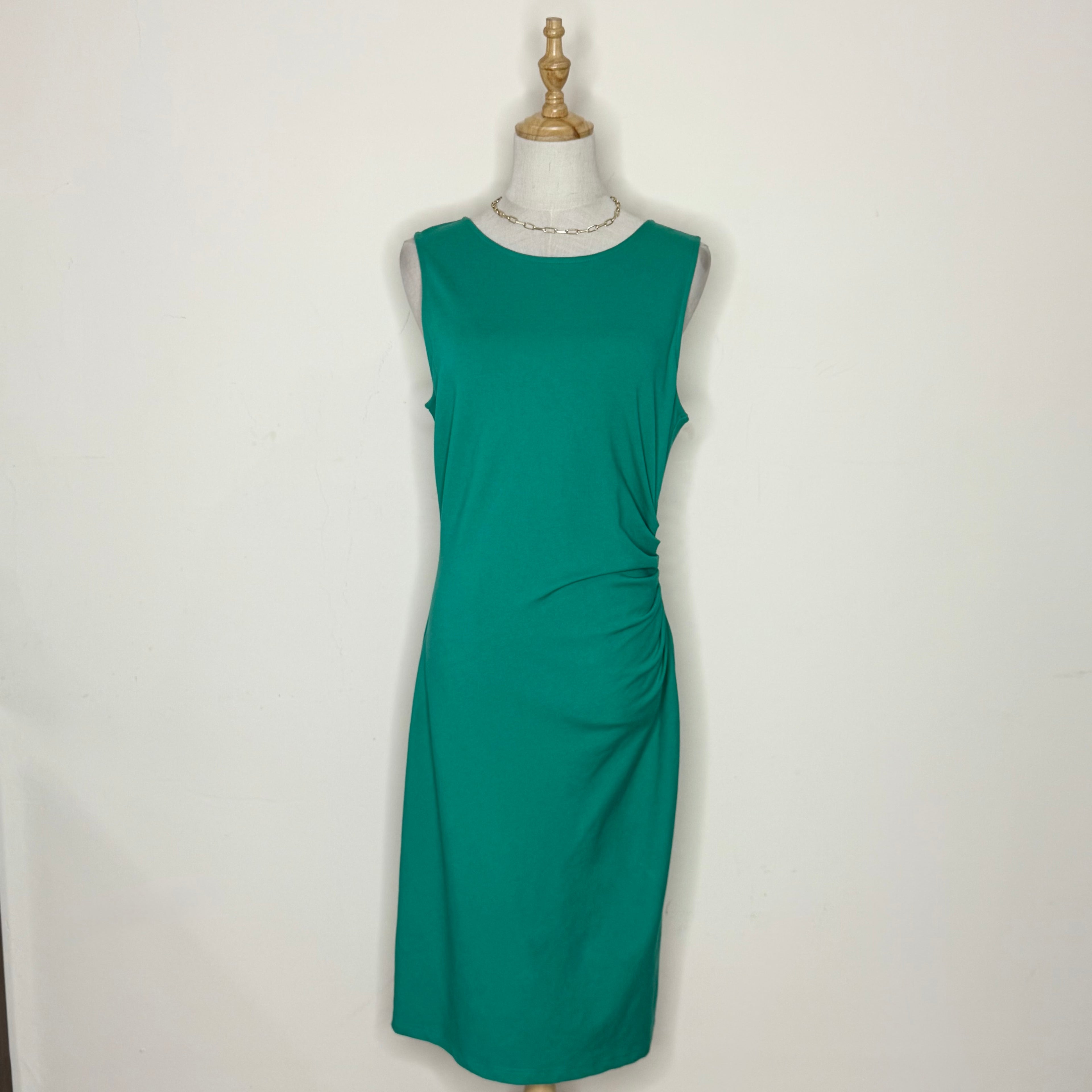 Kenneth Cole Emerald Green Ruched Dress