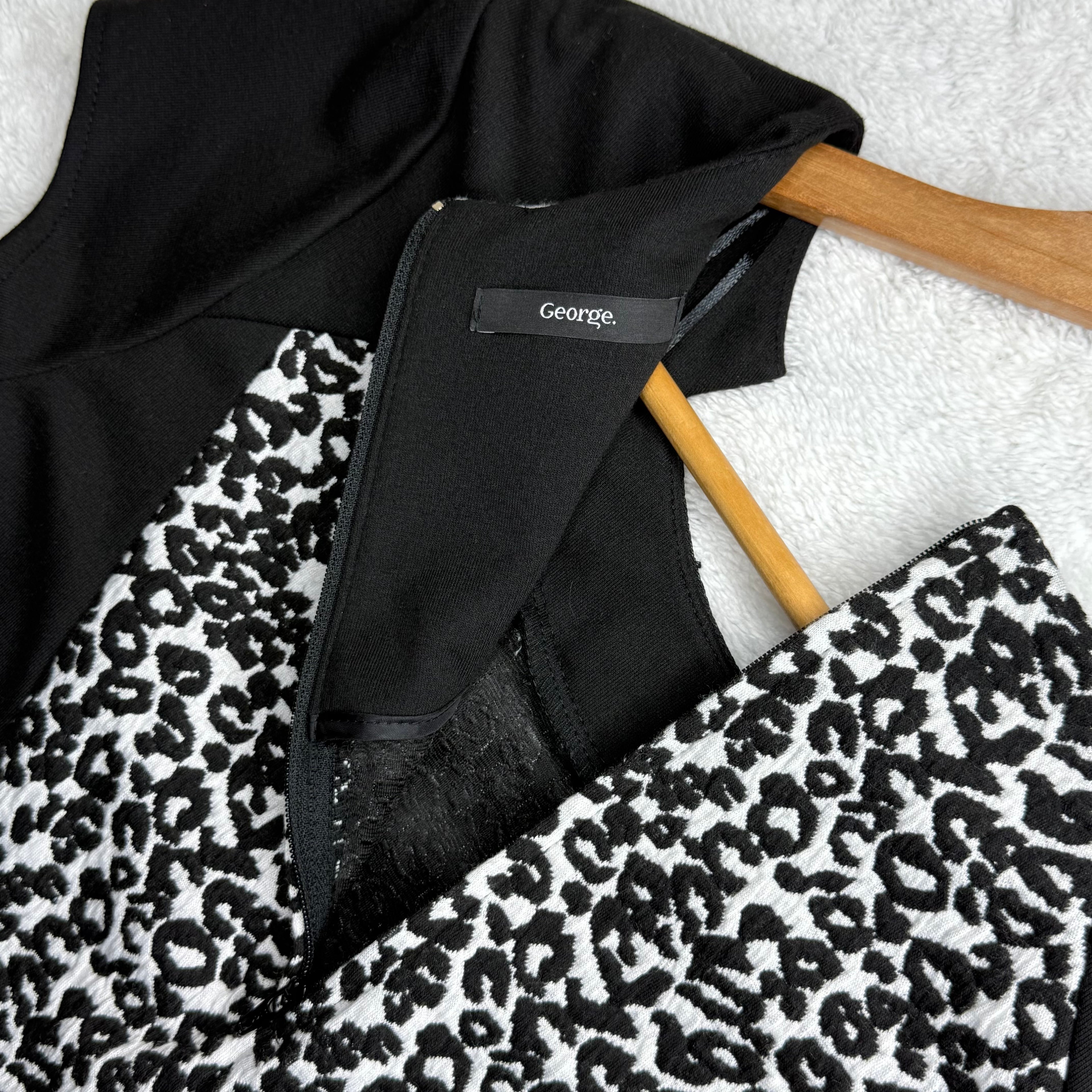George Black & White Animal Print Tunic Dress