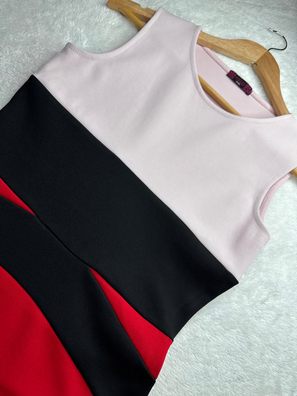 Missi London Tri-Color Bodycon Dress (UK 10 / Medium)