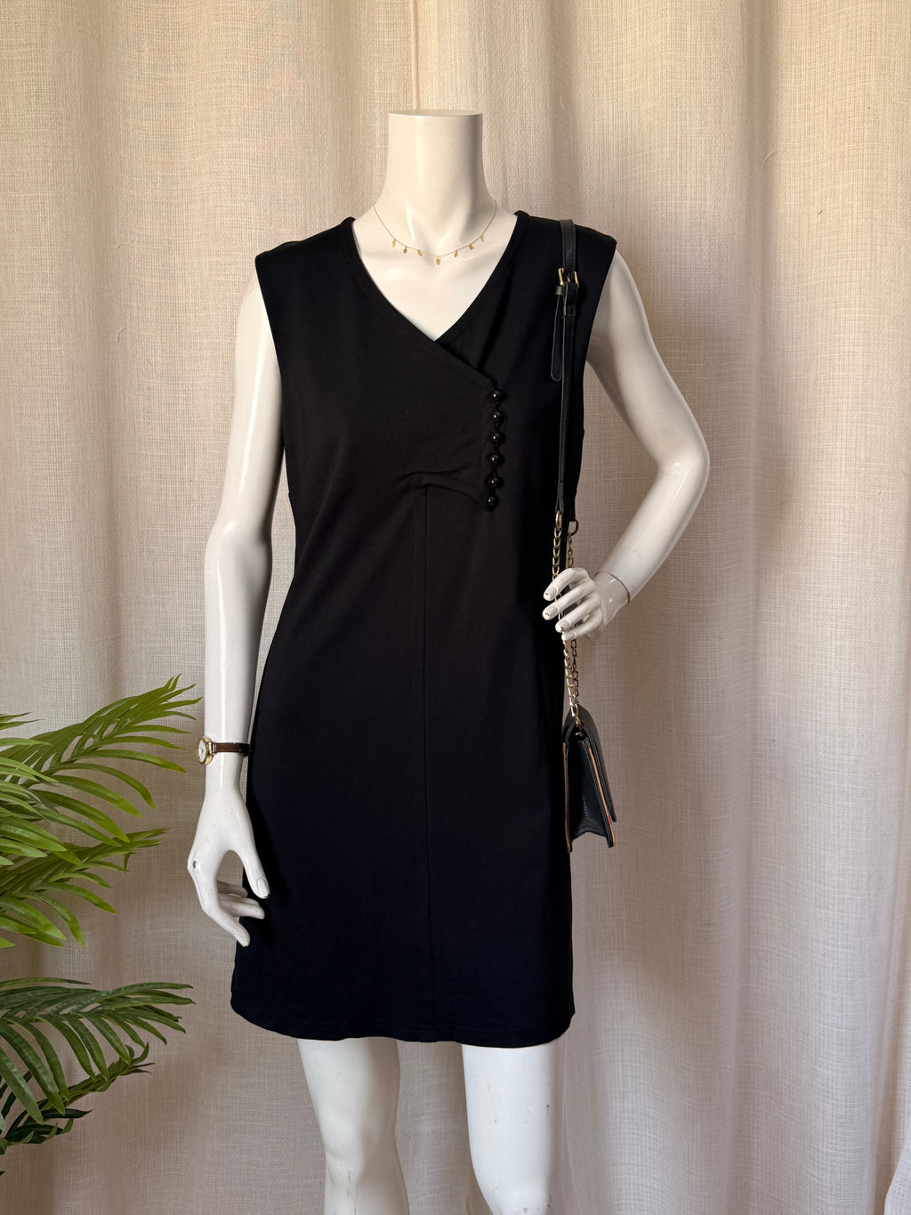 Vero Moda Asymmetric Button Detail Sleeveless Dress (Size L)