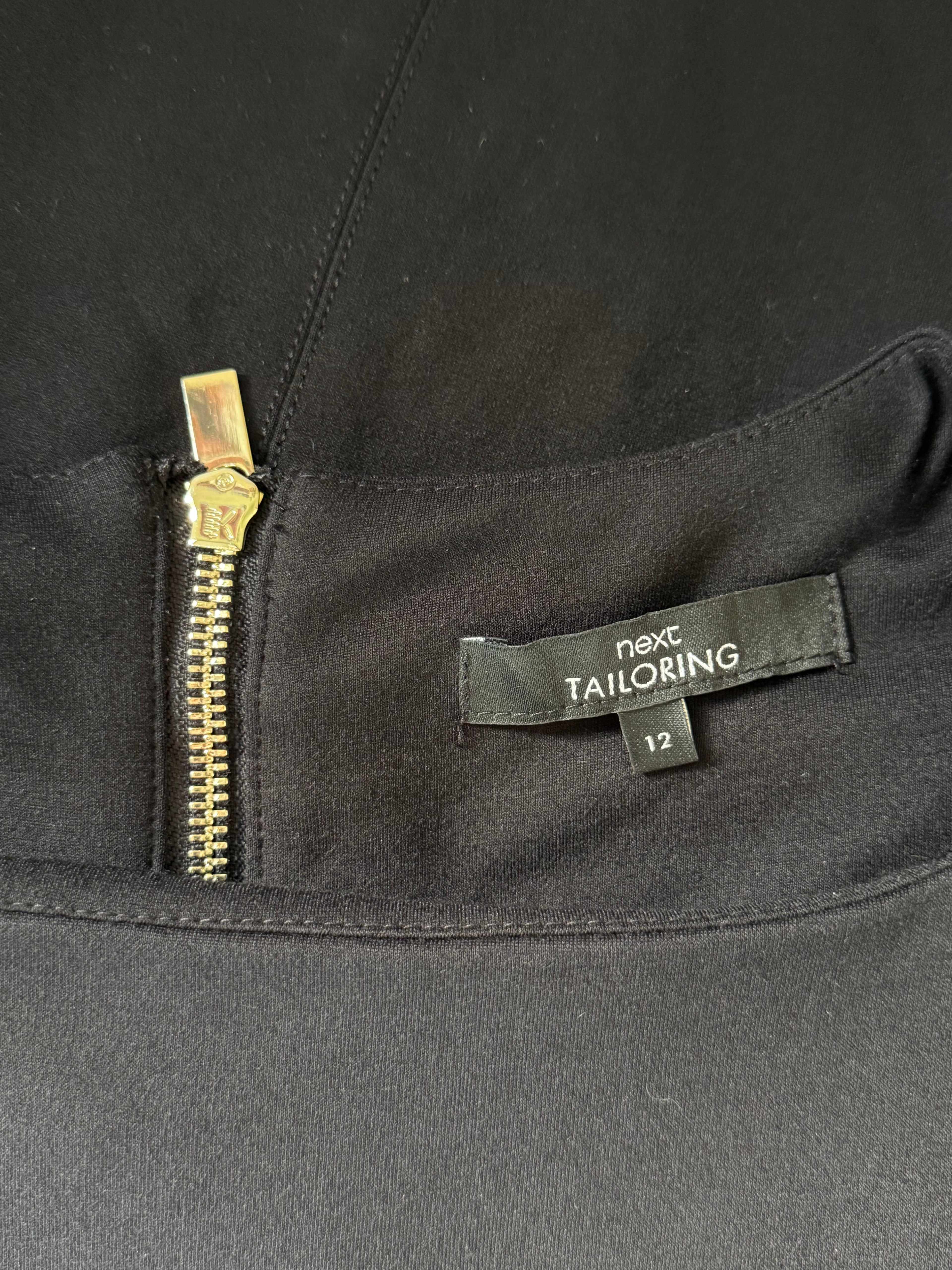 NEXT TAILORING Black Square-Neck Pencil Dress | UK 12 (Preloved)