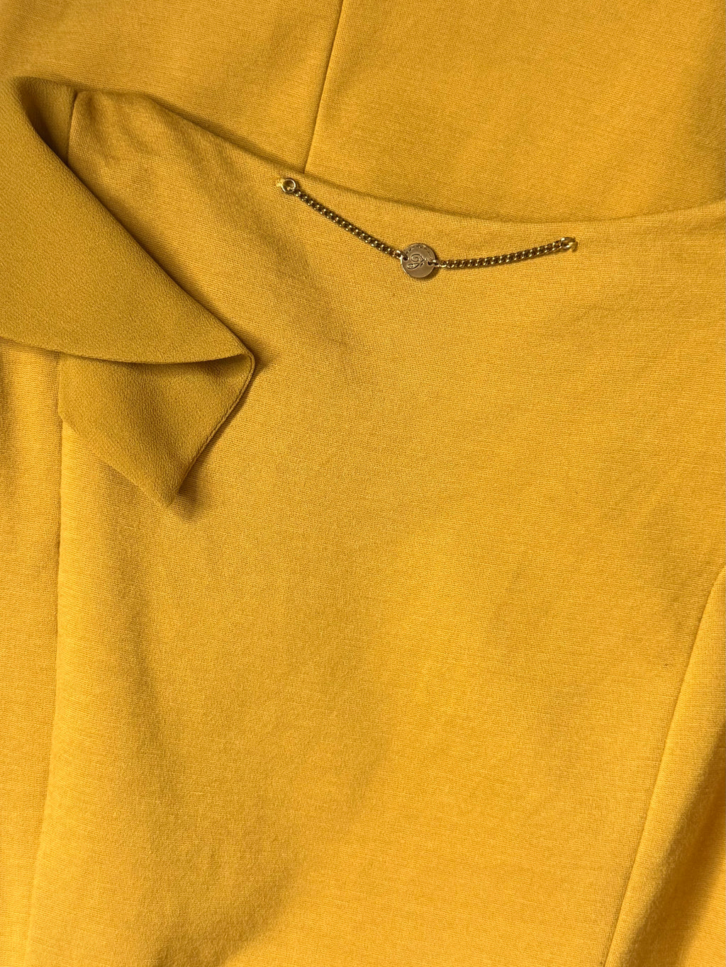 Fornarina Mustard Yellow Ruffle Shoulder Fitted Mini Dress – Size S / UK 8