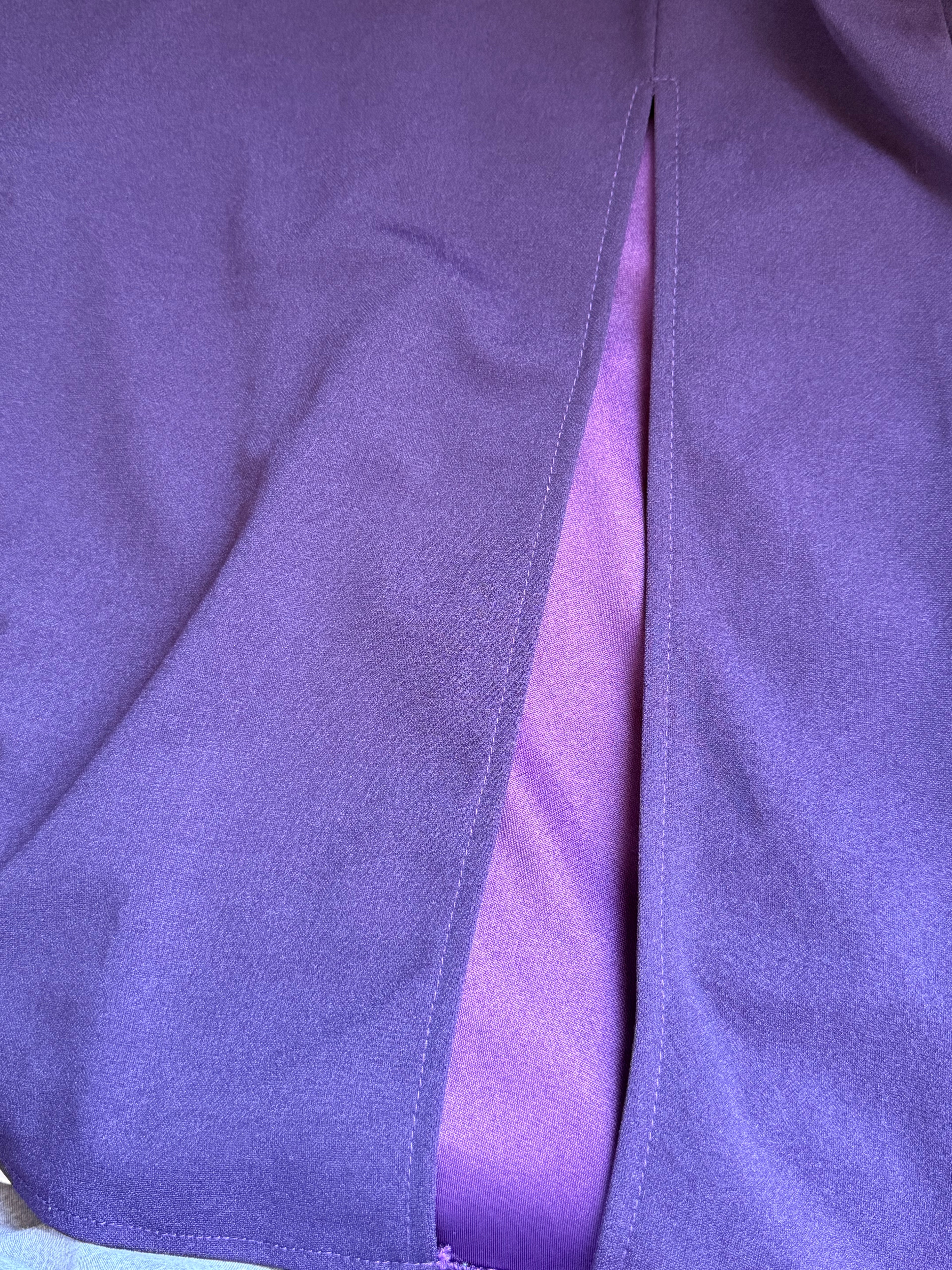 Sophisticated Deep Purple Blazer-Style Midi Dress