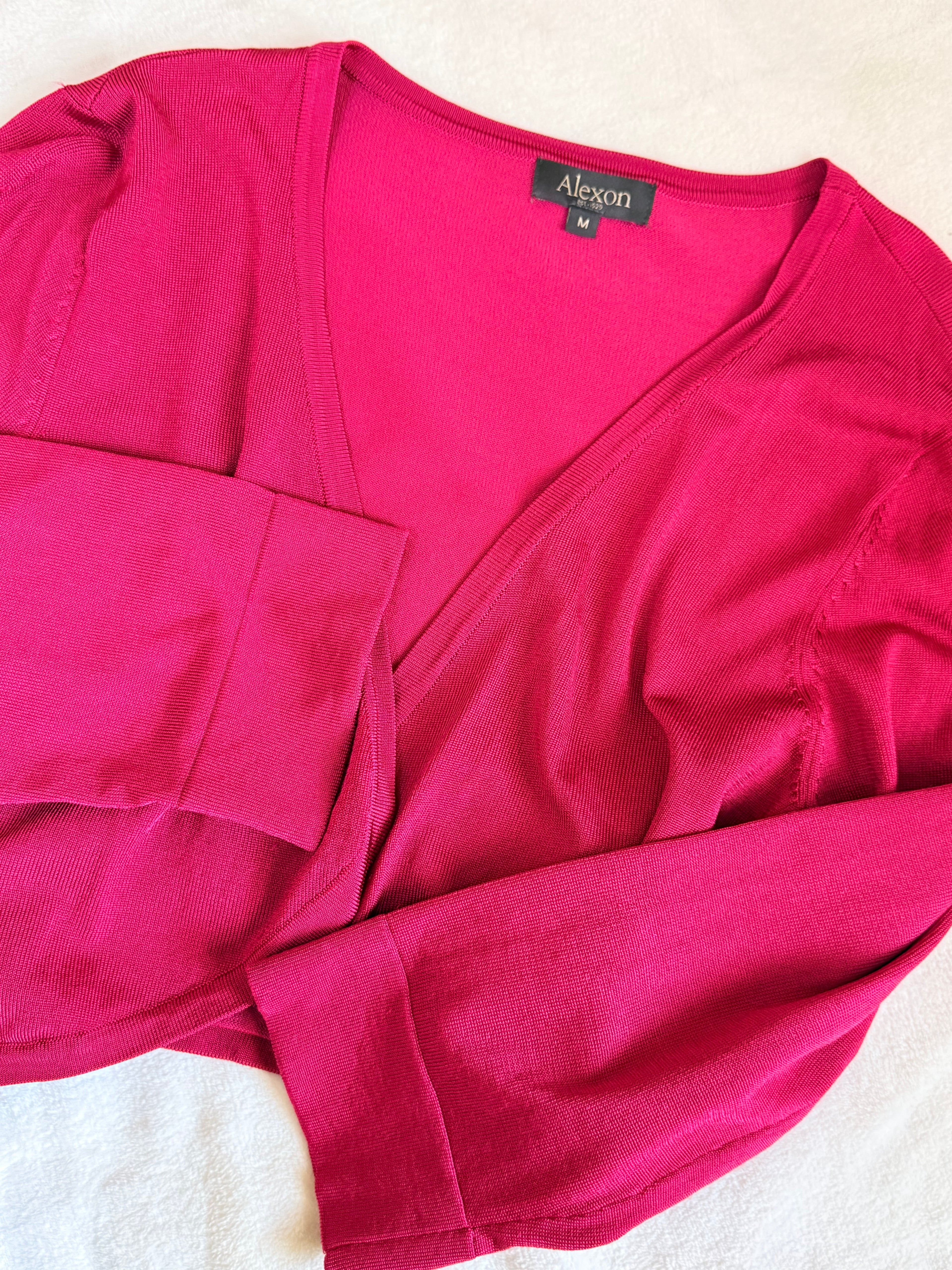 Alexon Fuchsia Cropped Bolero Cardigan | Medium