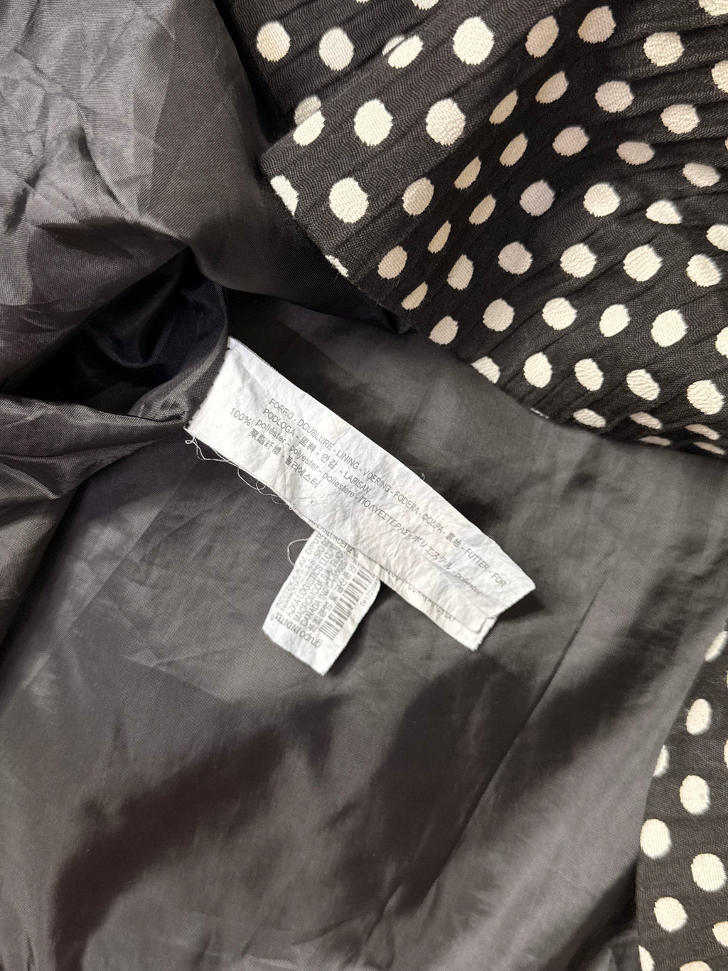 Zara Basic Black & White Polka Dot Pleated Mini Dress – Size M / UK 10
