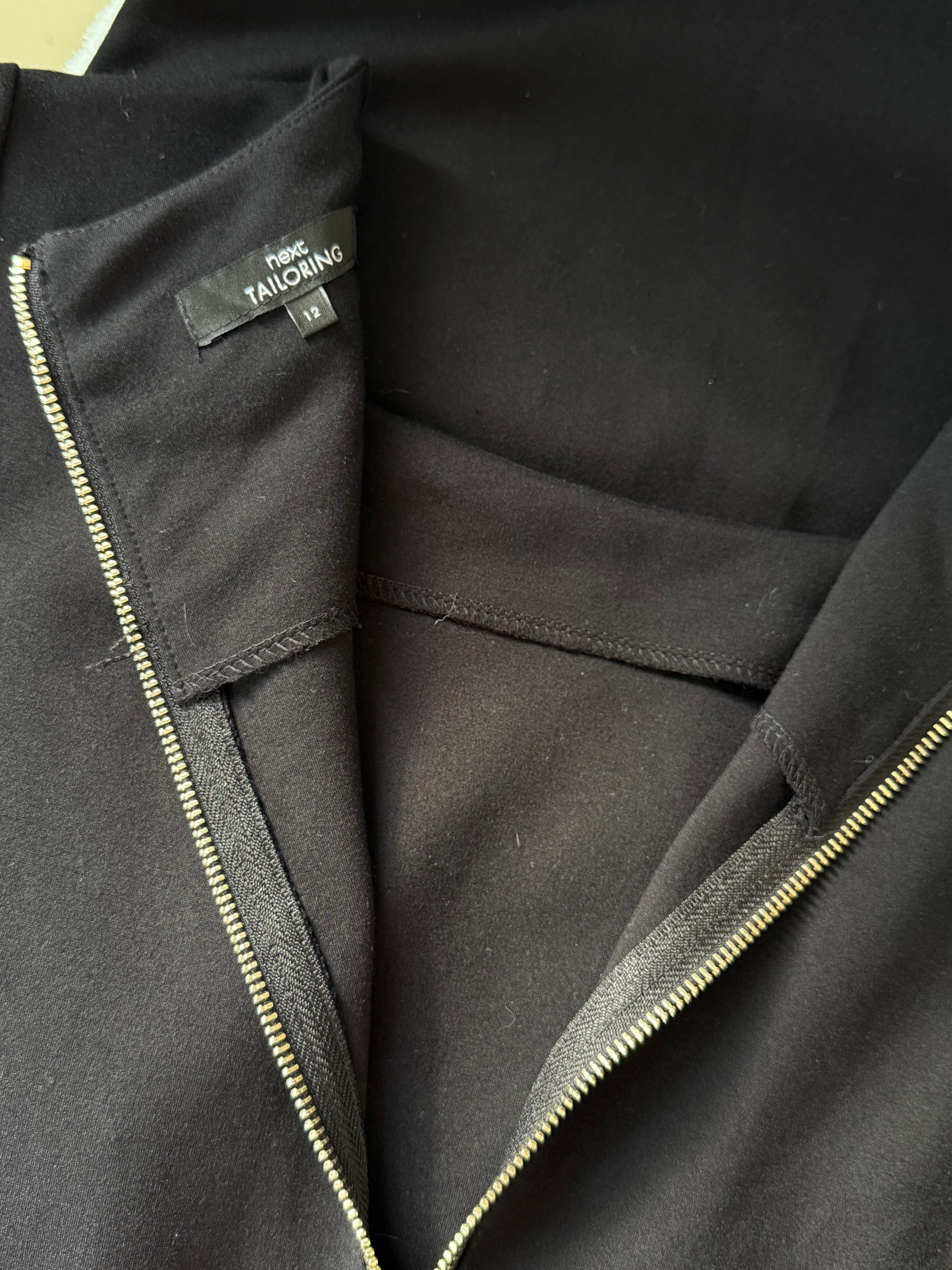 NEXT TAILORING Black Square-Neck Pencil Dress | UK 12 (Preloved)