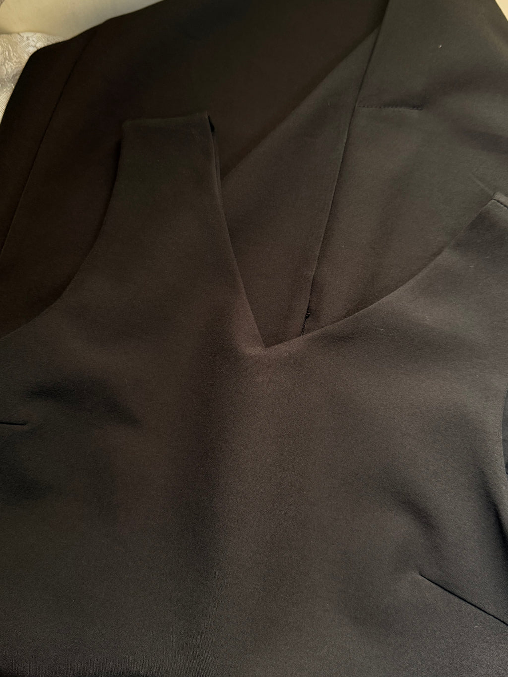 Playdress Black Overlay Layered Midi Dress | Size S