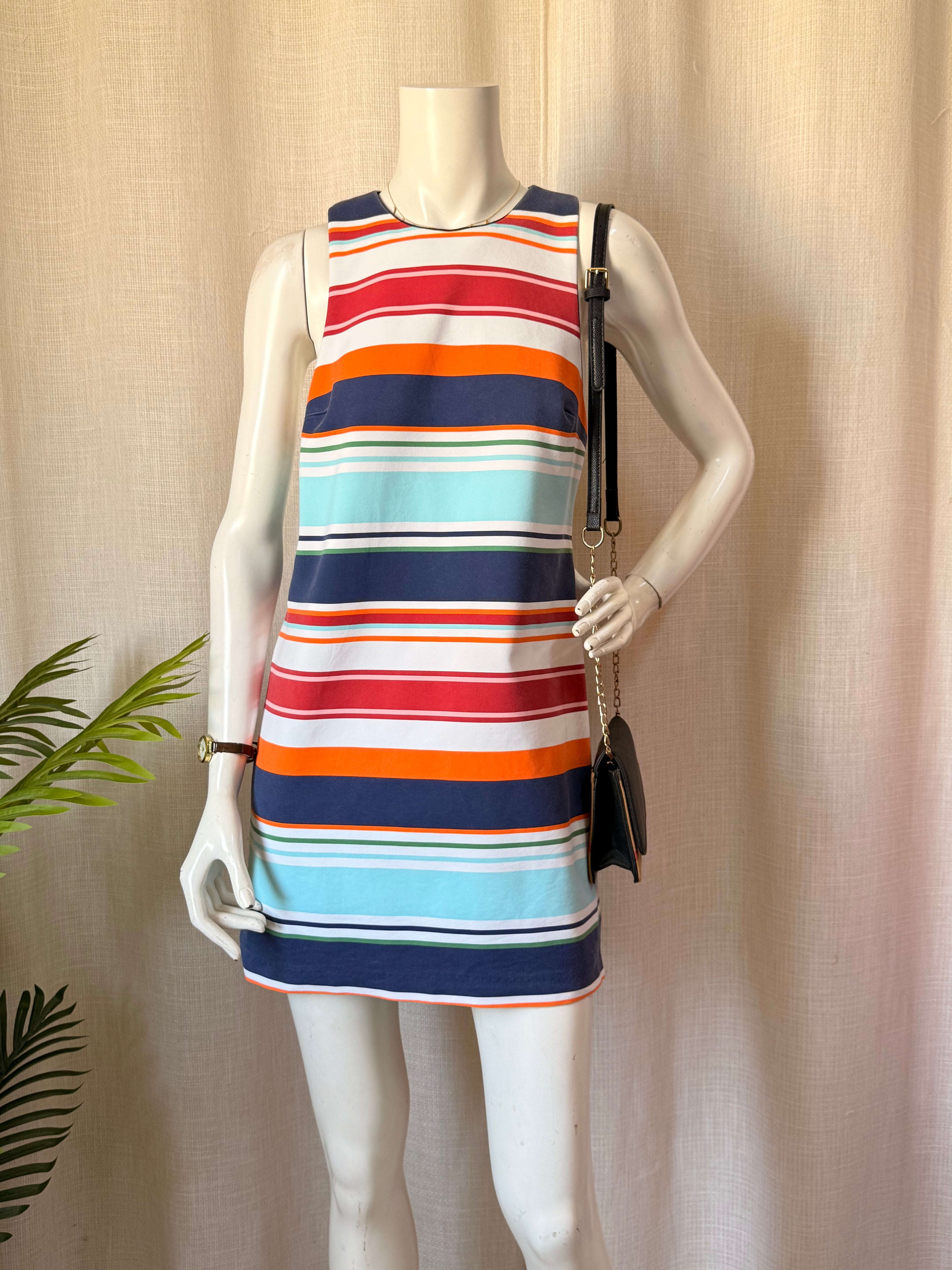 Zara Trafaluc Multi-Color Striped Cut-Out Shift Mini Dress (Size M / EUR M / US M)