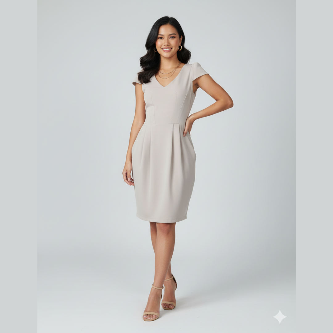 Chic Tempt V-Neck Sheath Dress | LARGE