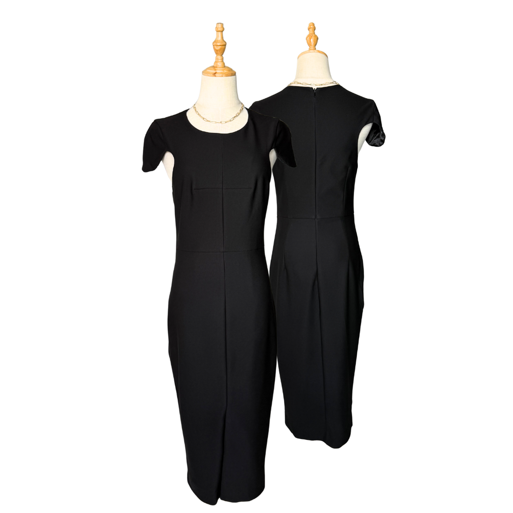 SHEIKE Black Cap-Sleeve Pencil Dress | UK 10 (Preloved)