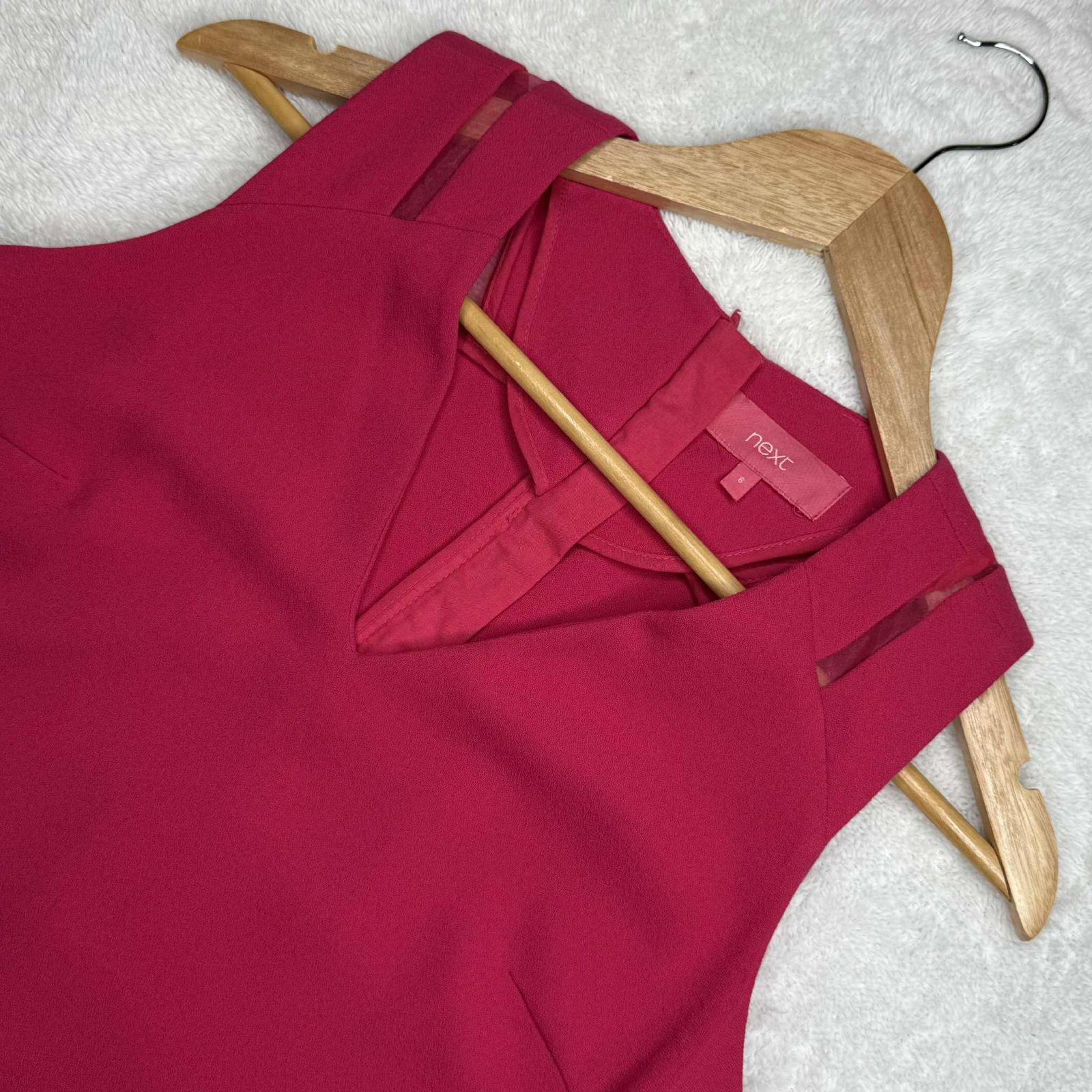 Next Bold Pink V-Neck Sleeveless Midi Dress