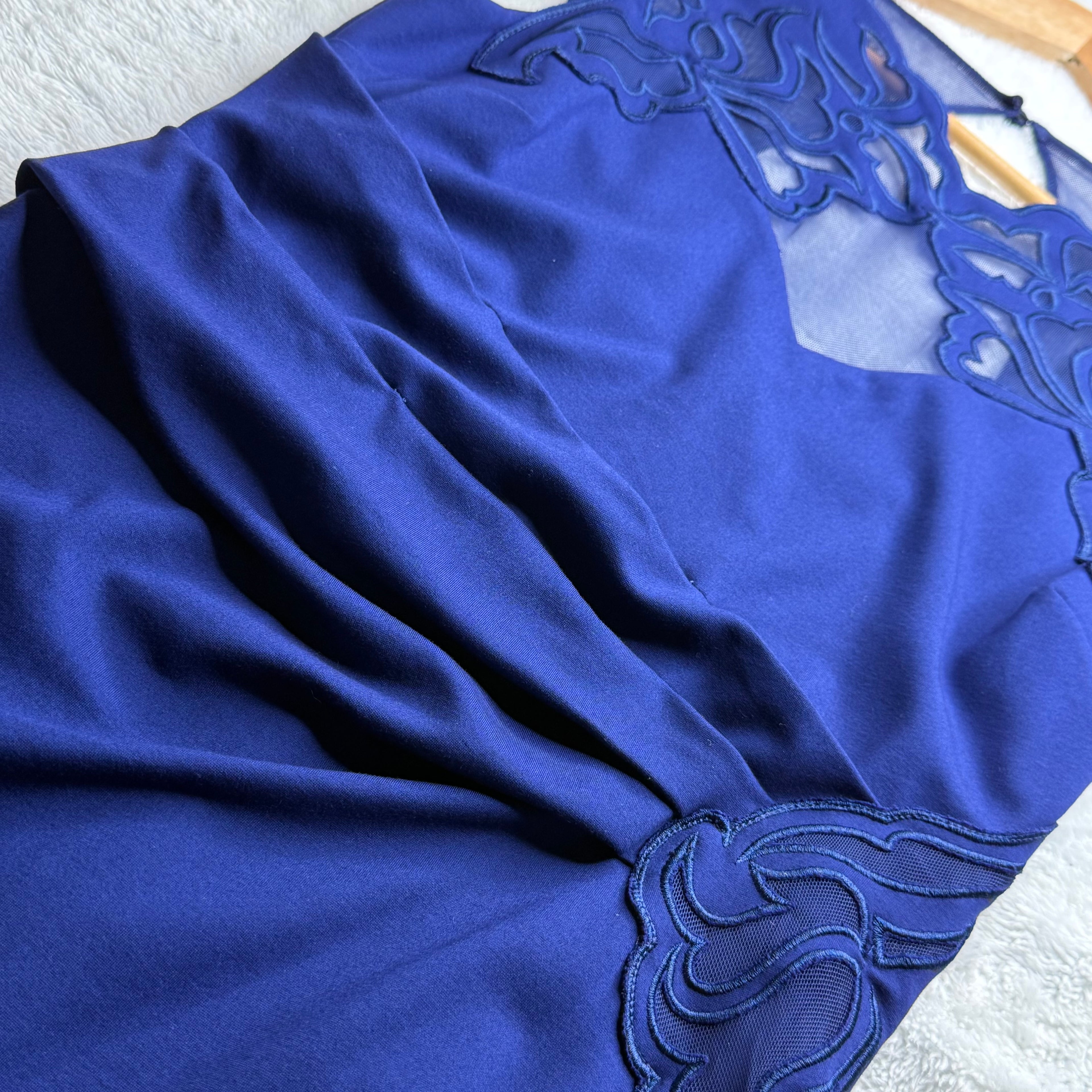 Lipsy London Navy Blue Lace Dress