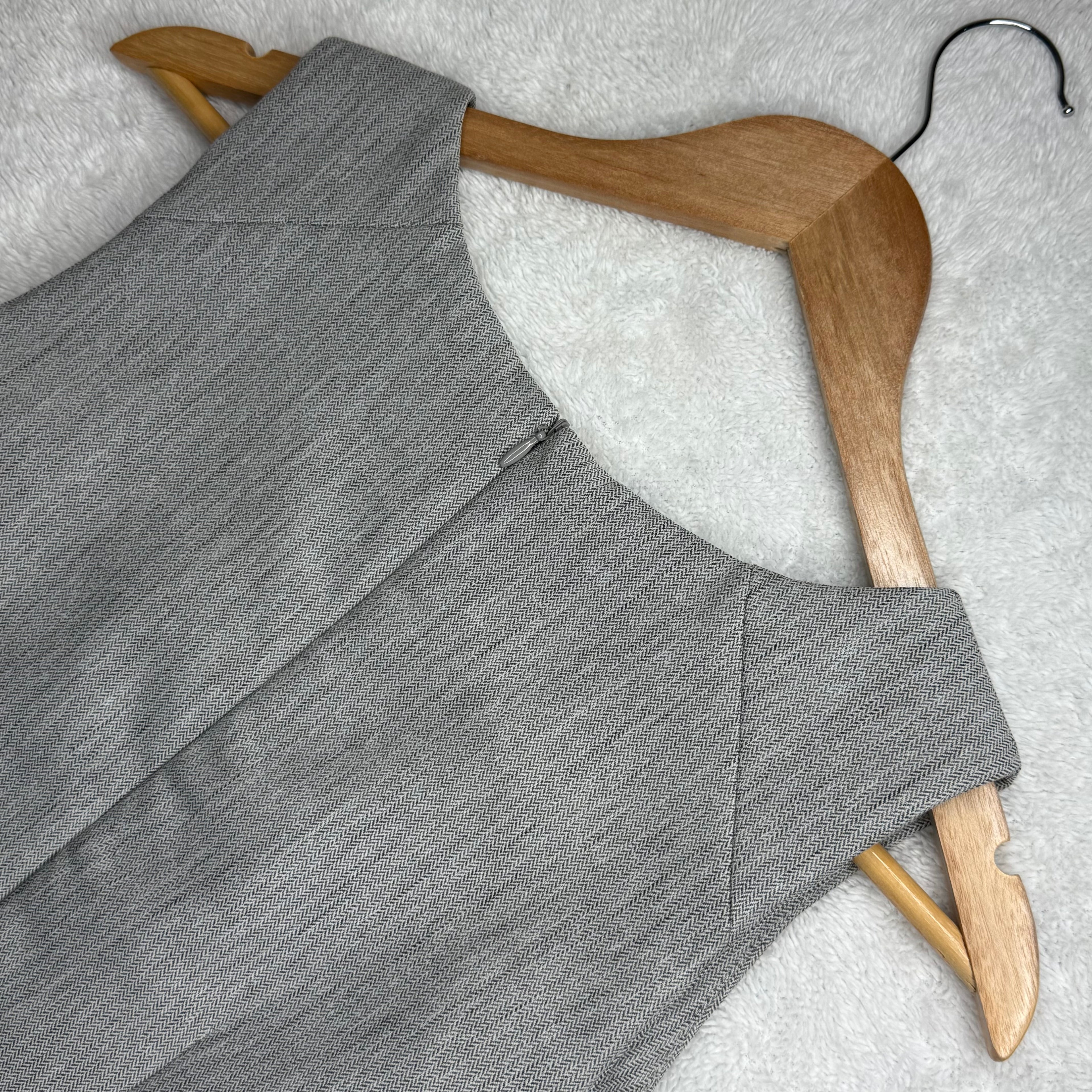 Primark Grey Textured Dress with Silver Belt Detail