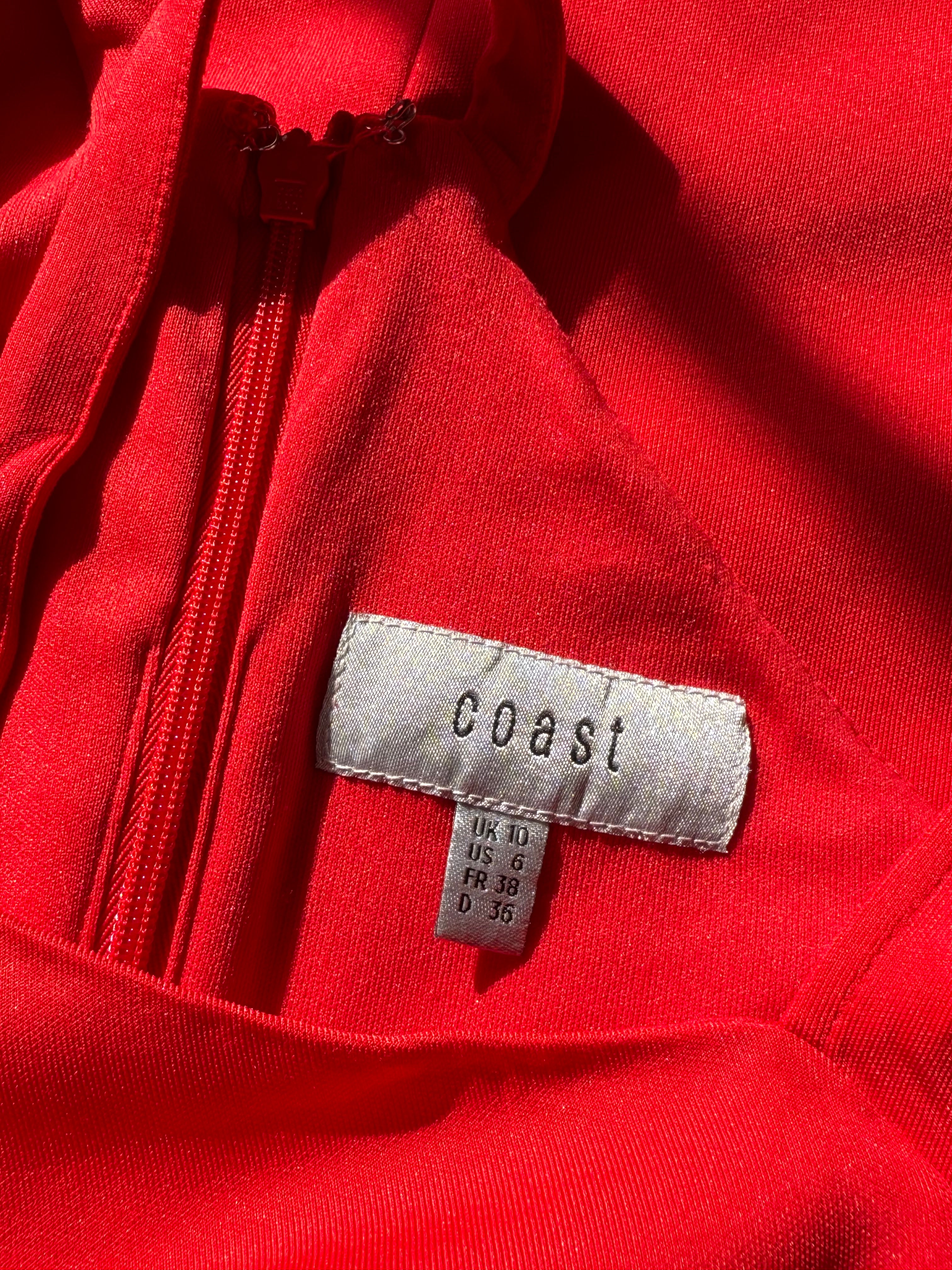 Stunning Preloved COAST Red Bodycon Dress - UK 10 for 25 AED!