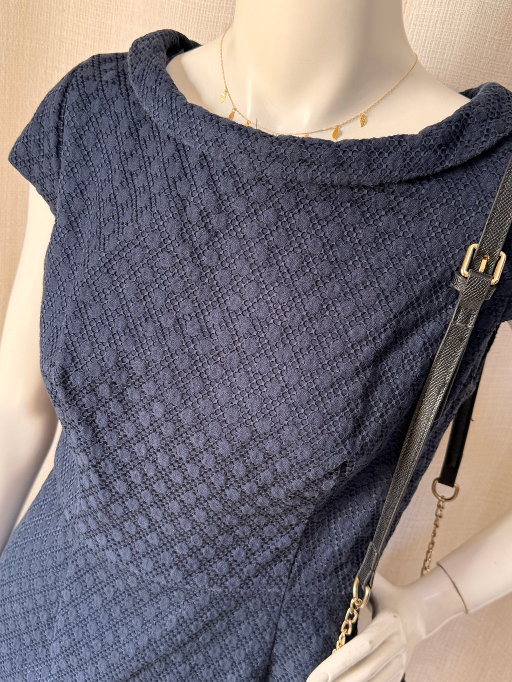 Phase Eight Navy Textured Sheath Dress – UK 12 | Elegant Office & Occasion Dress