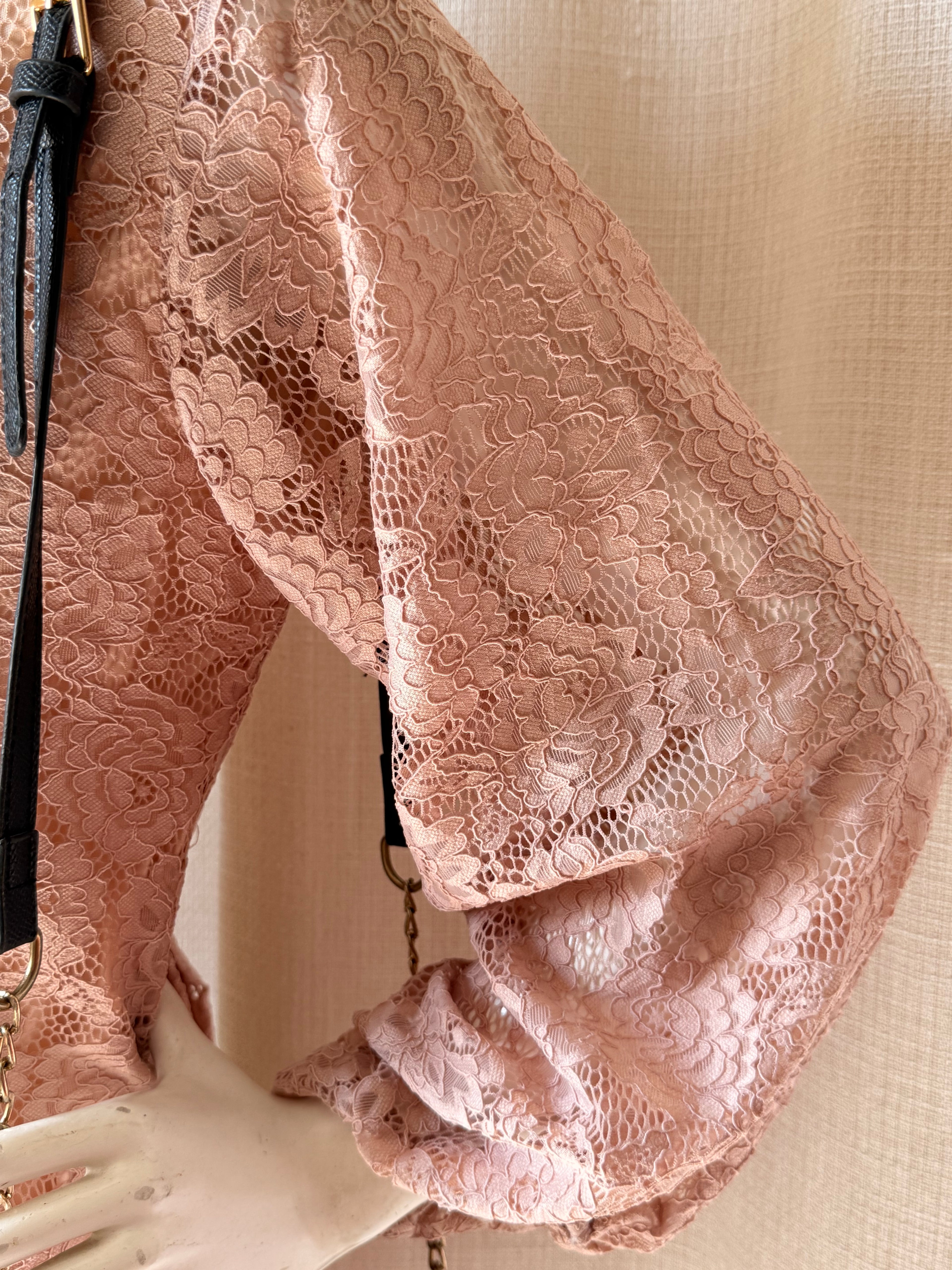 Miracle Dusty Pink Lace Dress (UK 12) | Elegant Lace Mini Dress