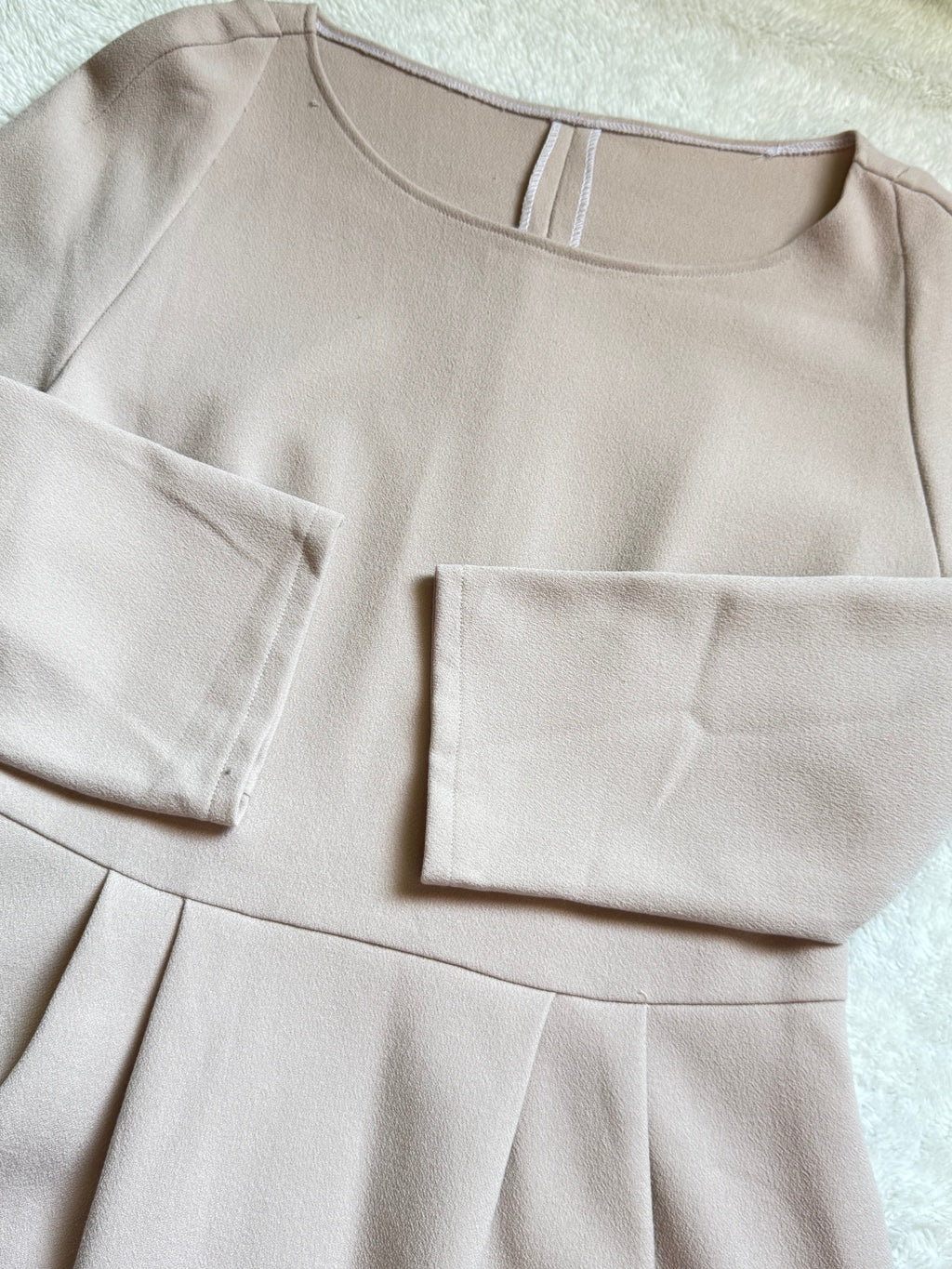 Light Pink A-Line Dress | Boat Neck | Bust 36"