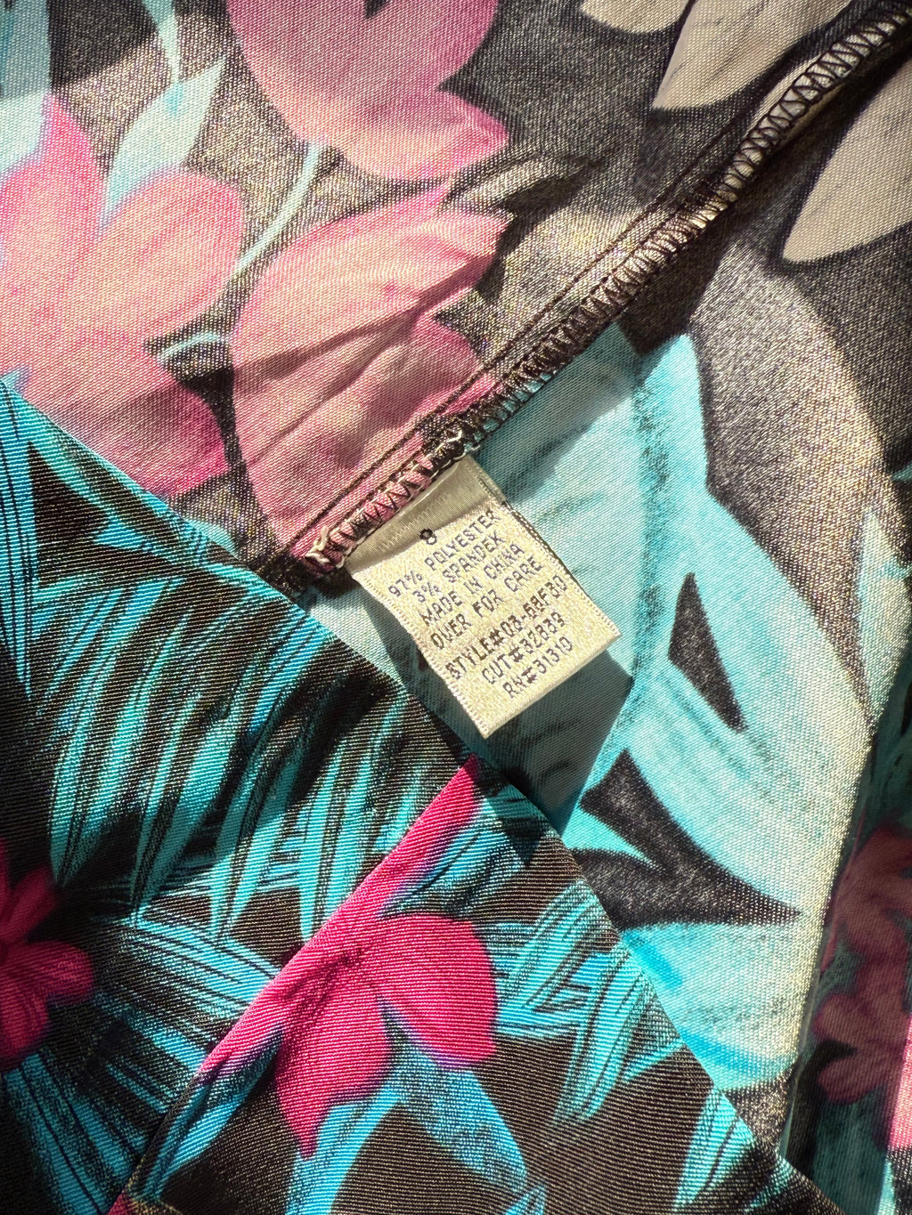 AB STUDIO Tropical Print Sheath Dress | UK 8 (Preloved)