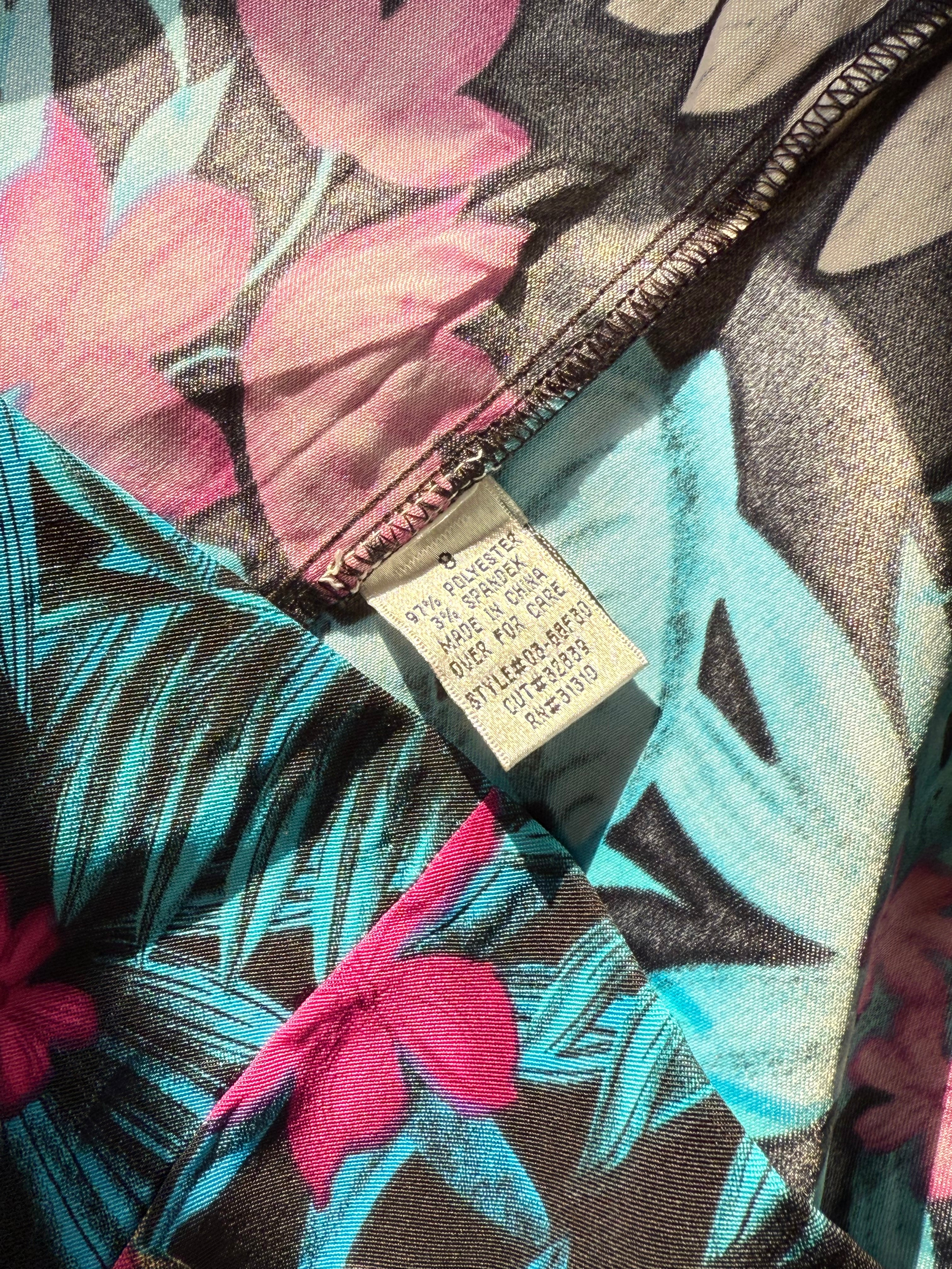 AB STUDIO Tropical Print Sheath Dress | UK 8 (Preloved)