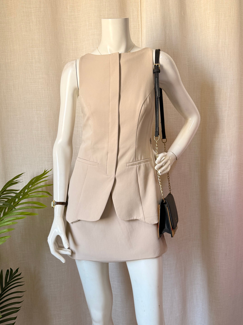 Zara Tailored Sleeveless Blazer-Style Mini Dress (Size EUR S / US S)