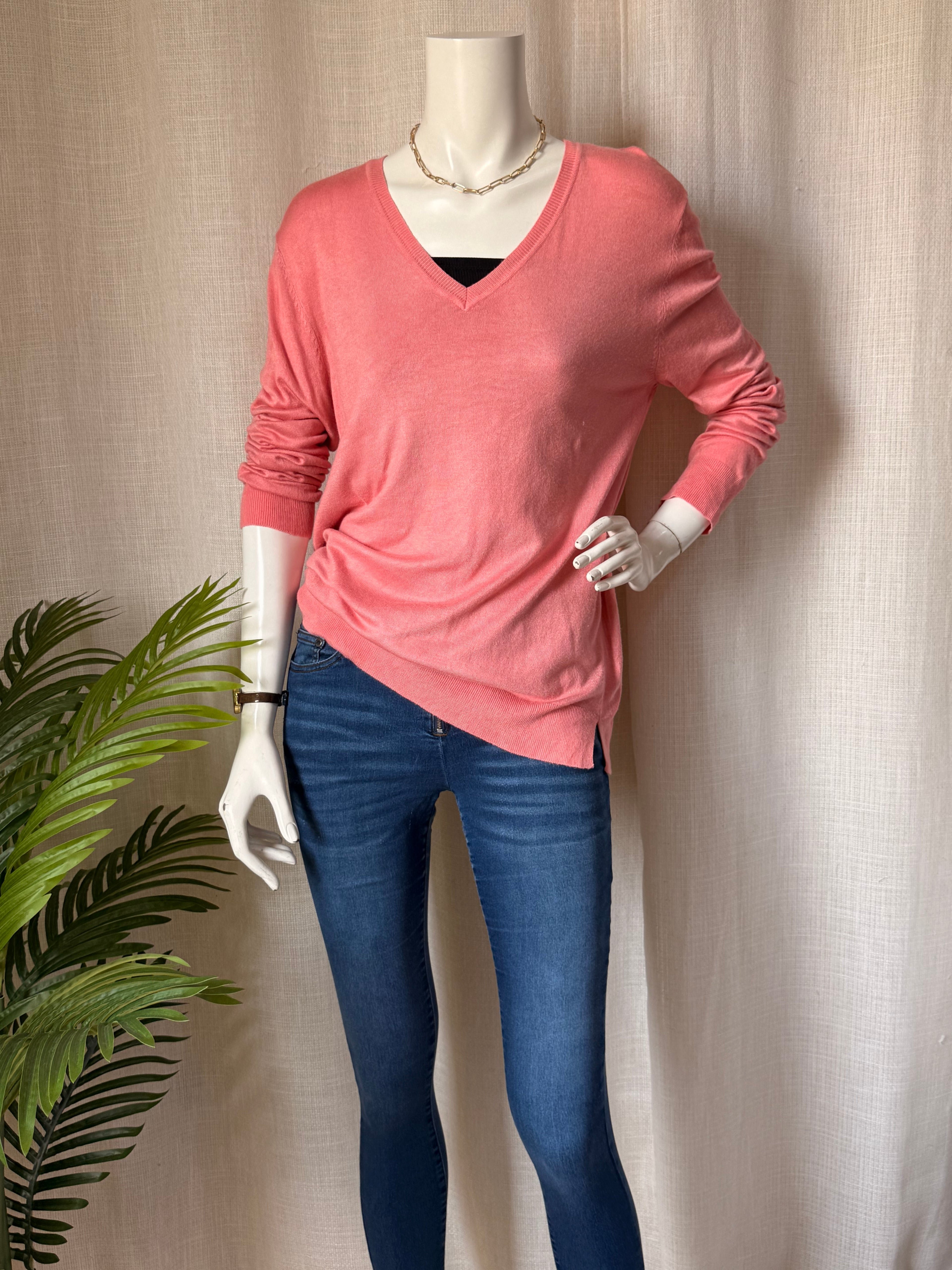George Watermelon Pink V-Neck Knit | UK 14