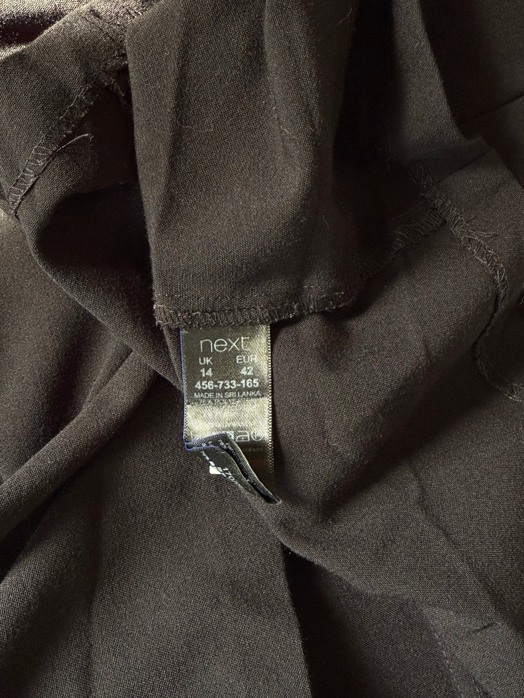 NEXT Black Day Dress with Exposed Back Zip | UK 14 (Preloved)