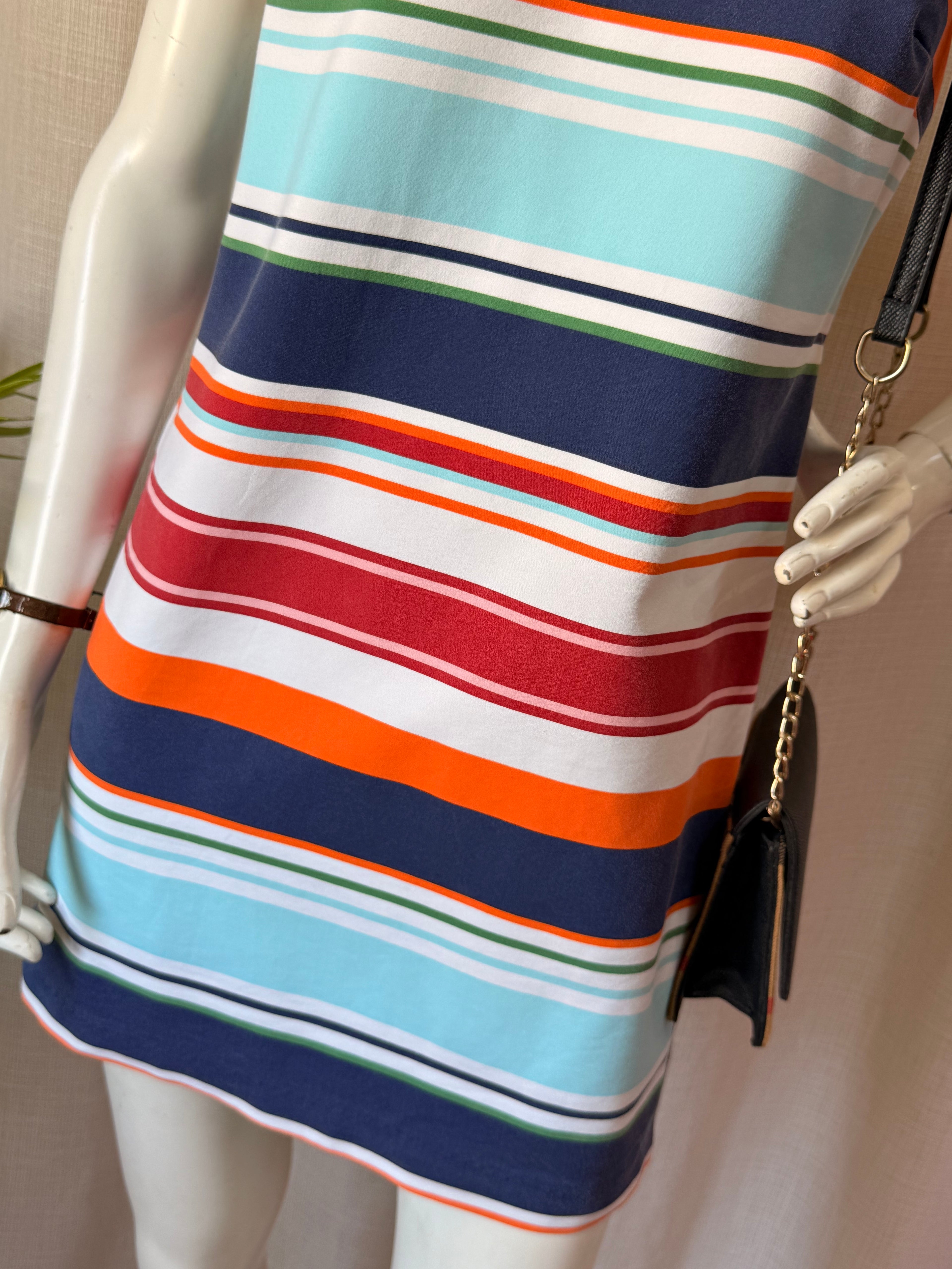 Zara Trafaluc Multi-Color Striped Cut-Out Shift Mini Dress (Size M / EUR M / US M)