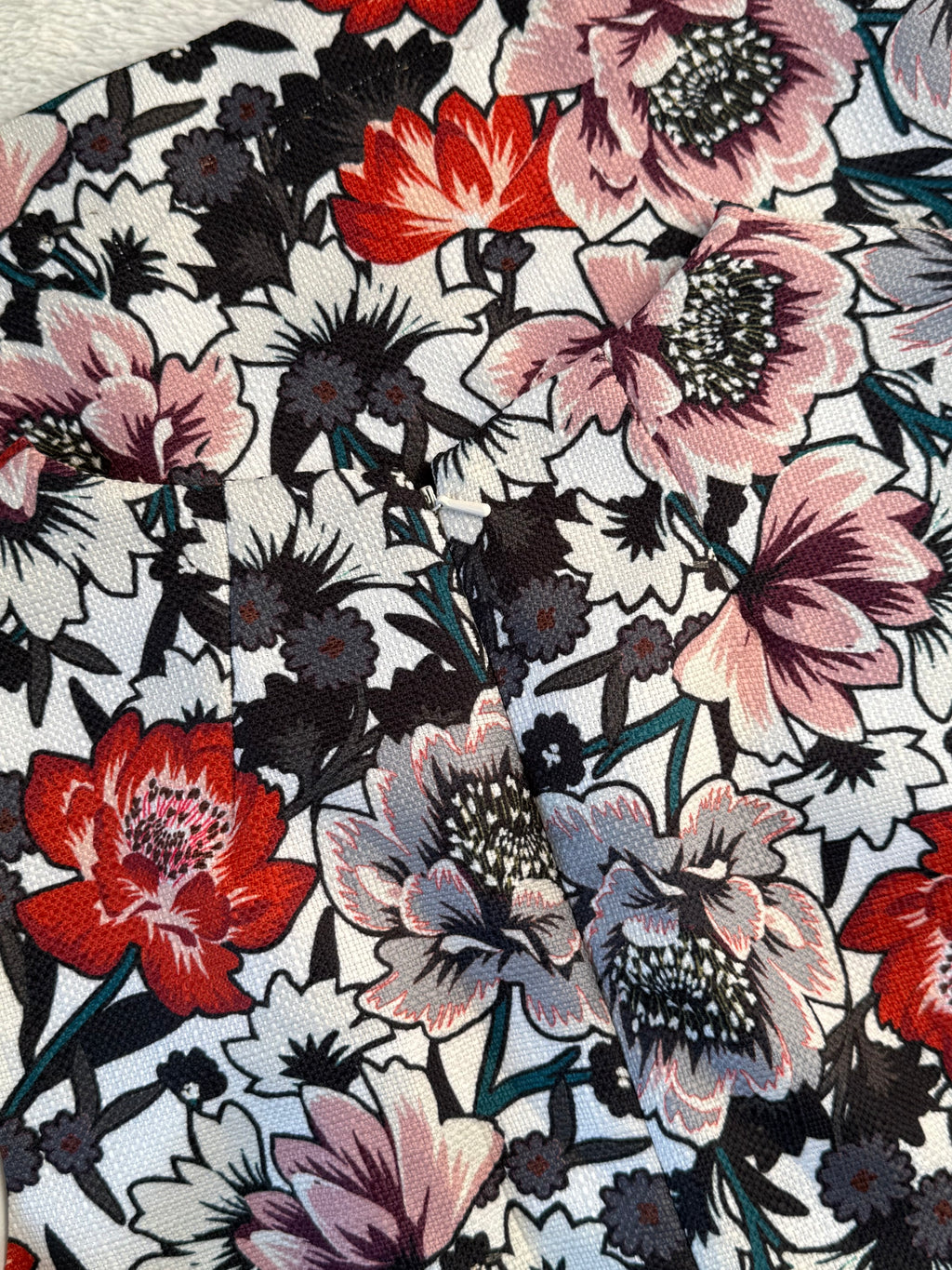 Warehouse Red & Black Floral Print Sleeveless Pencil Dress | UK 12