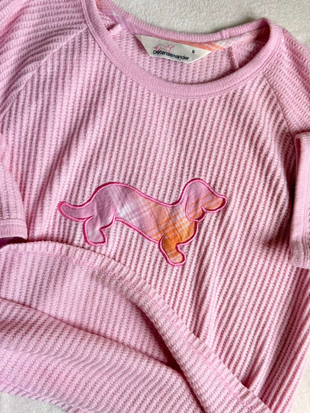 Peter Alexander Pink Waffle Knit Tee | Small