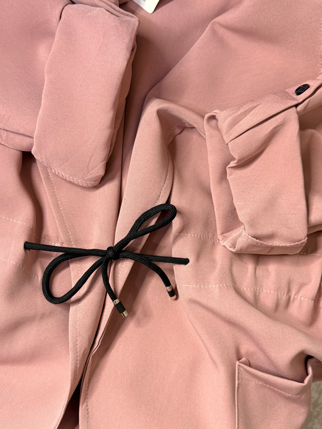 Passion Paris Rose Pink Drawstring Trench Midi Dress – Size M / UK 10 | NWT