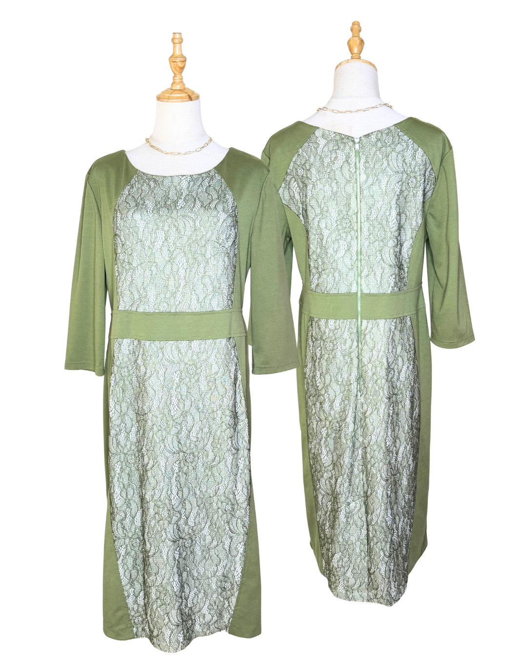 🌿 Chic Comfort: Martini Lace Panel Dress (UK 16)