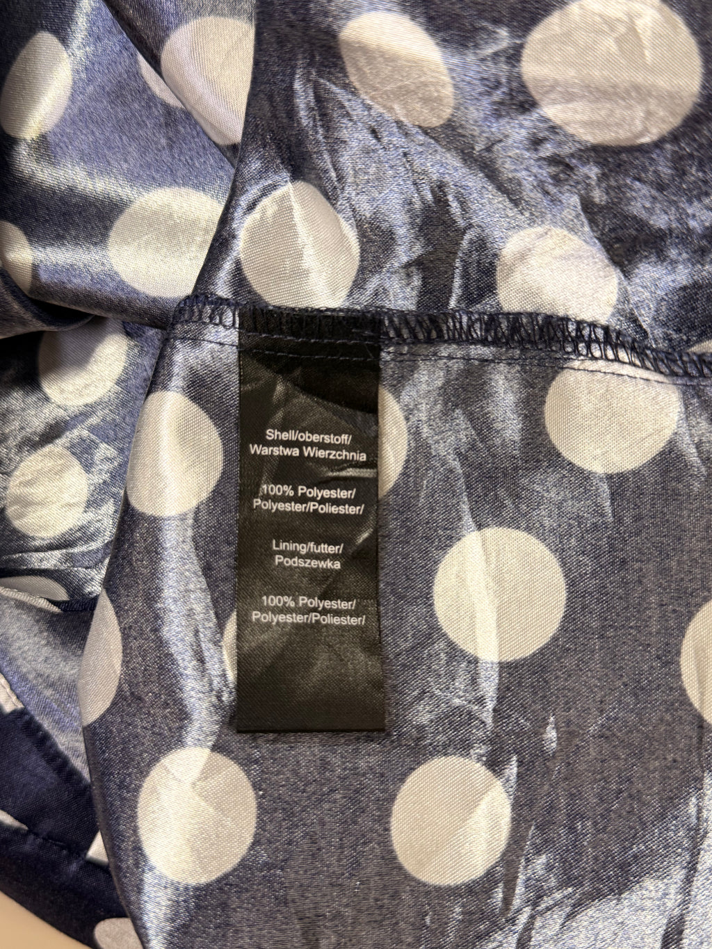 Jessica Howard Navy & White Polka Dot Lapel Wrap Midi Dress – Size UK 14 / US 10 | Large