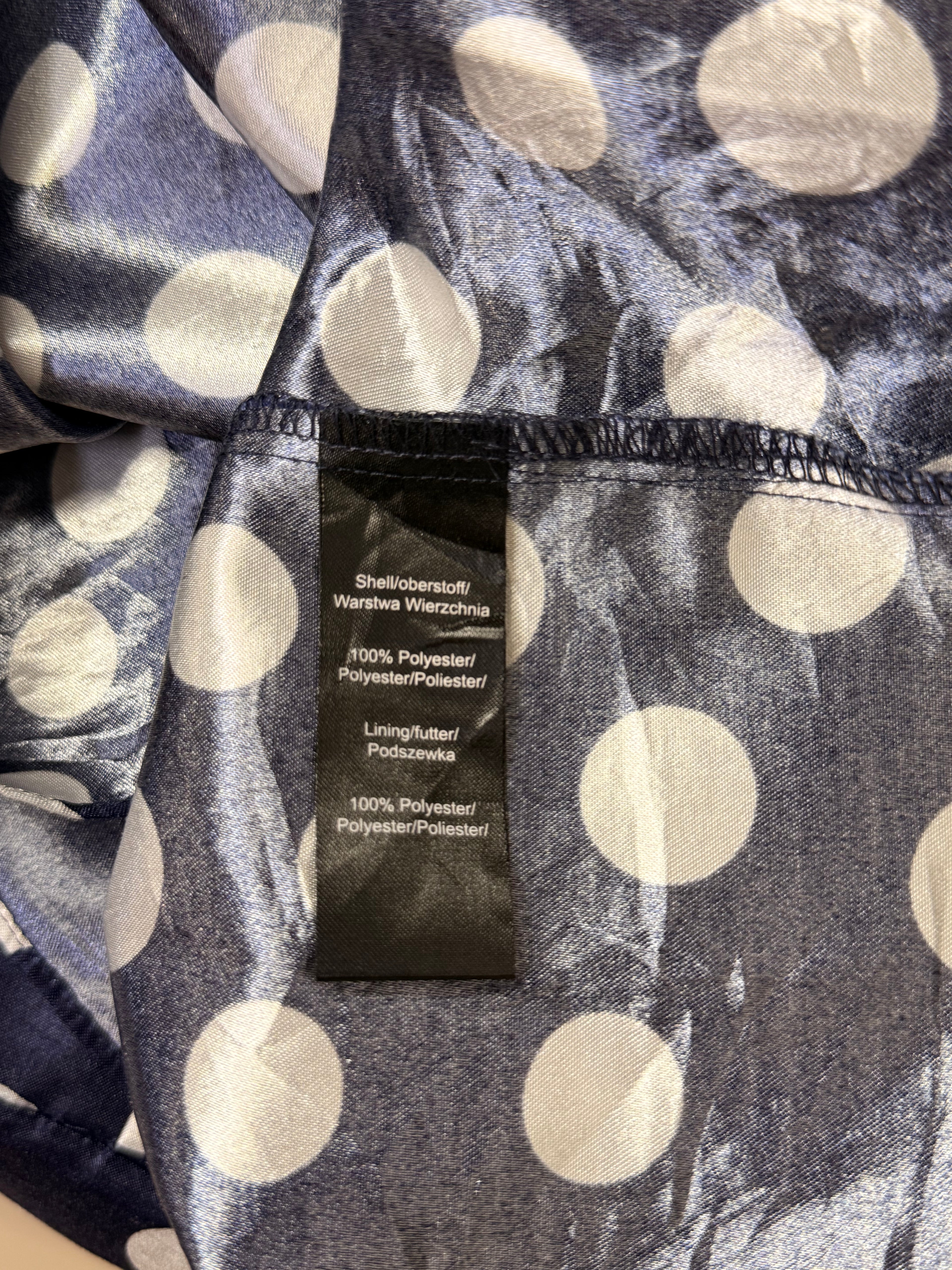 Jessica Howard Navy & White Polka Dot Lapel Wrap Midi Dress – Size UK 14 / US 10 | Large