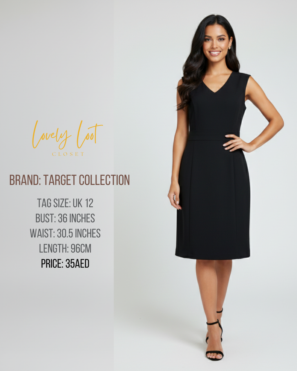Target Collection Black V-Neck Sheath Dress | UK 12