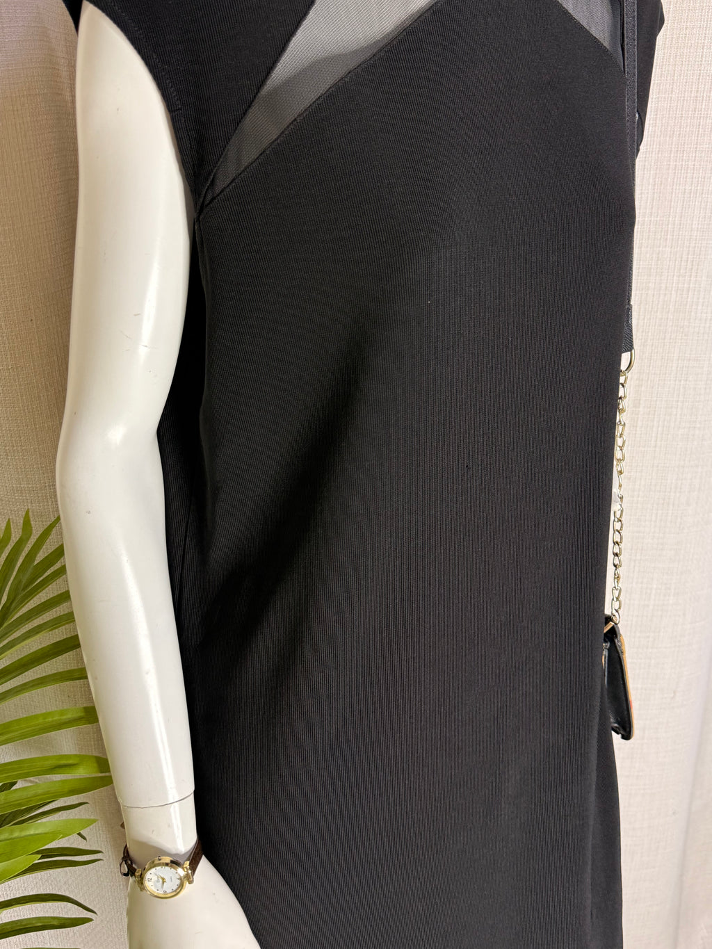 CASTALUNA Sheer Mesh Panel Black Shift Dress - Plus Size Curve (Size XL / XXL)