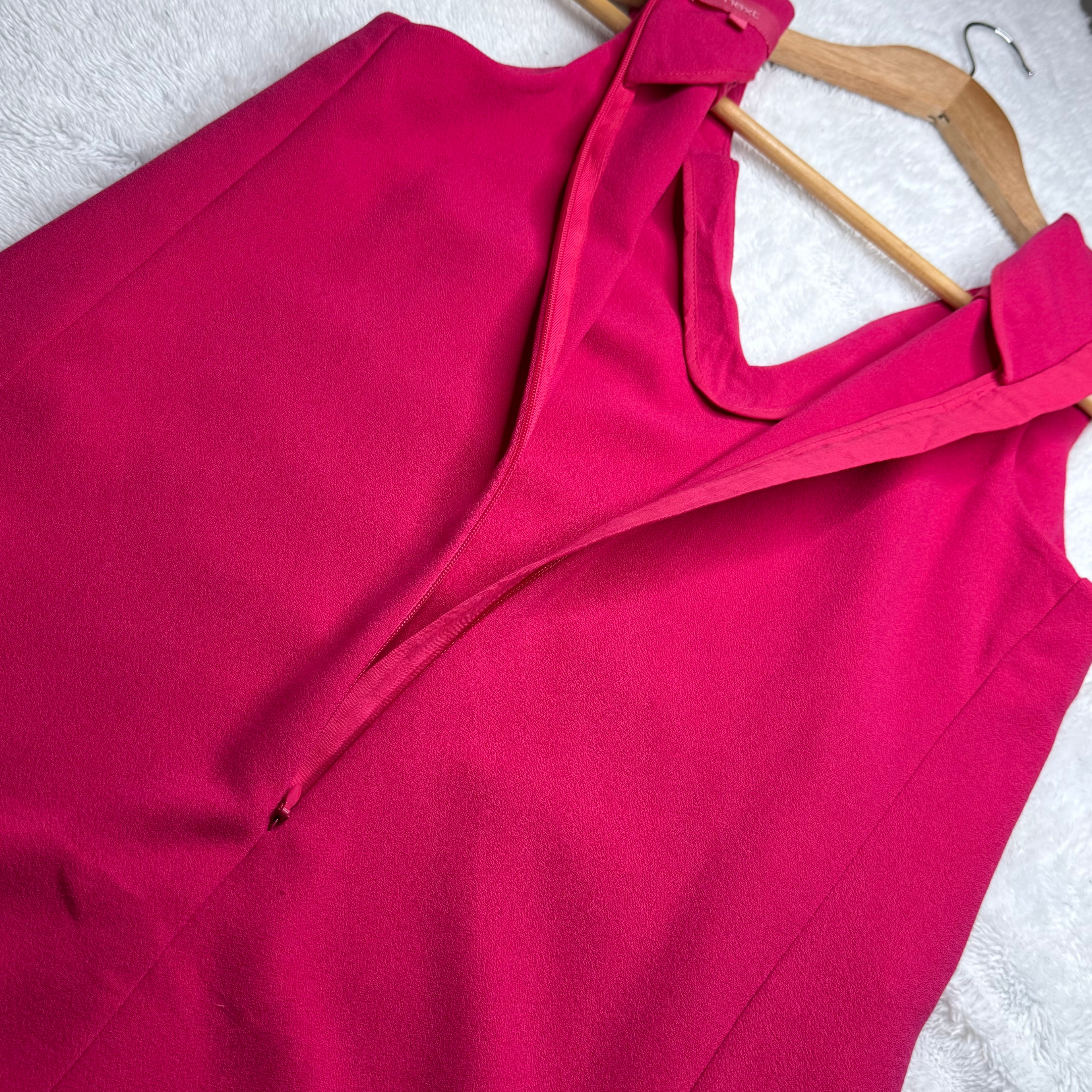 Next Bold Pink V-Neck Sleeveless Midi Dress