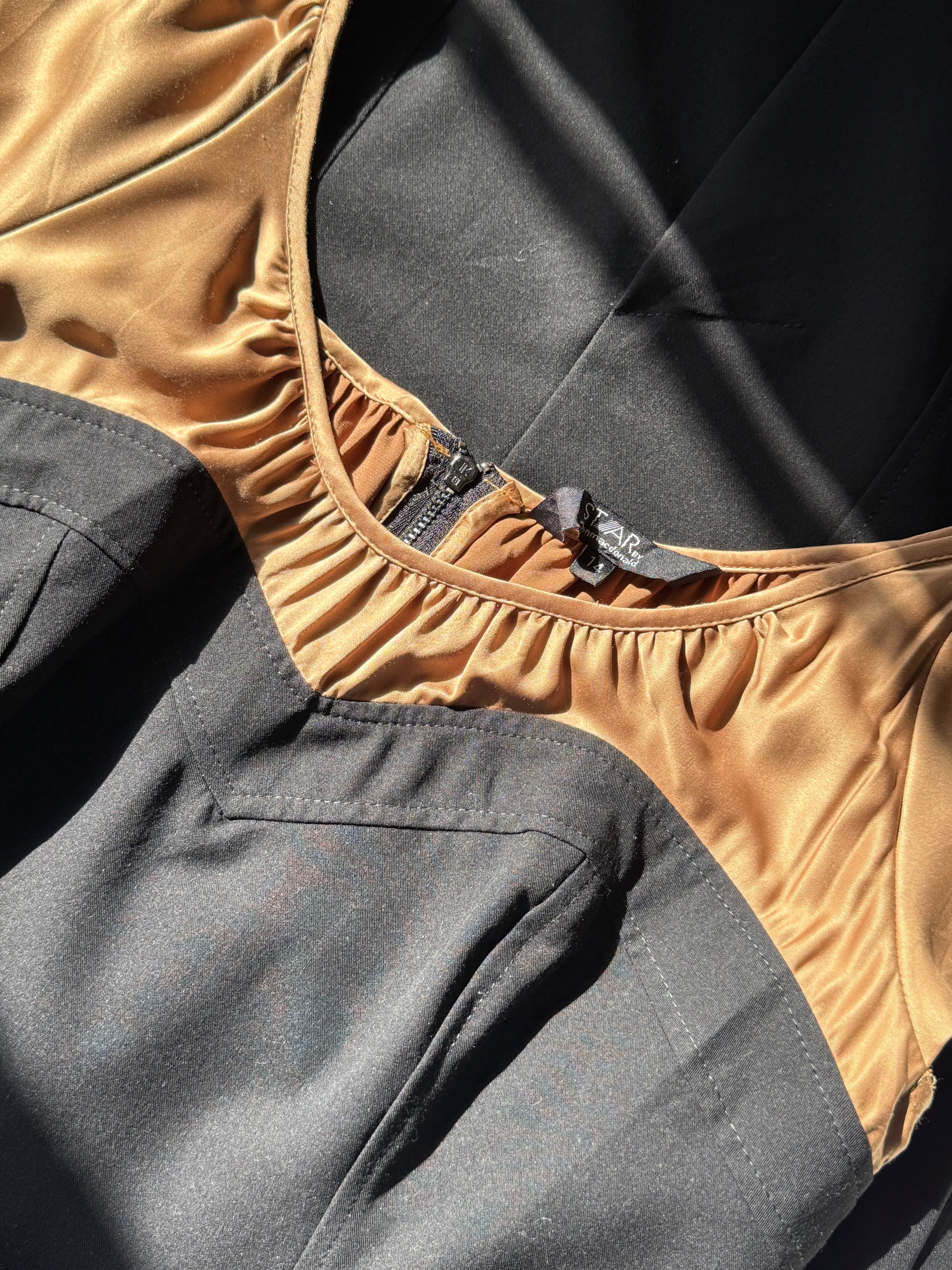 STAR BY JULIEN MACDONALD Black & Gold Dress | UK 14