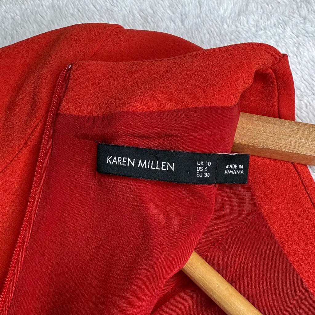 Karen Millen Red Structured Sheath Dress