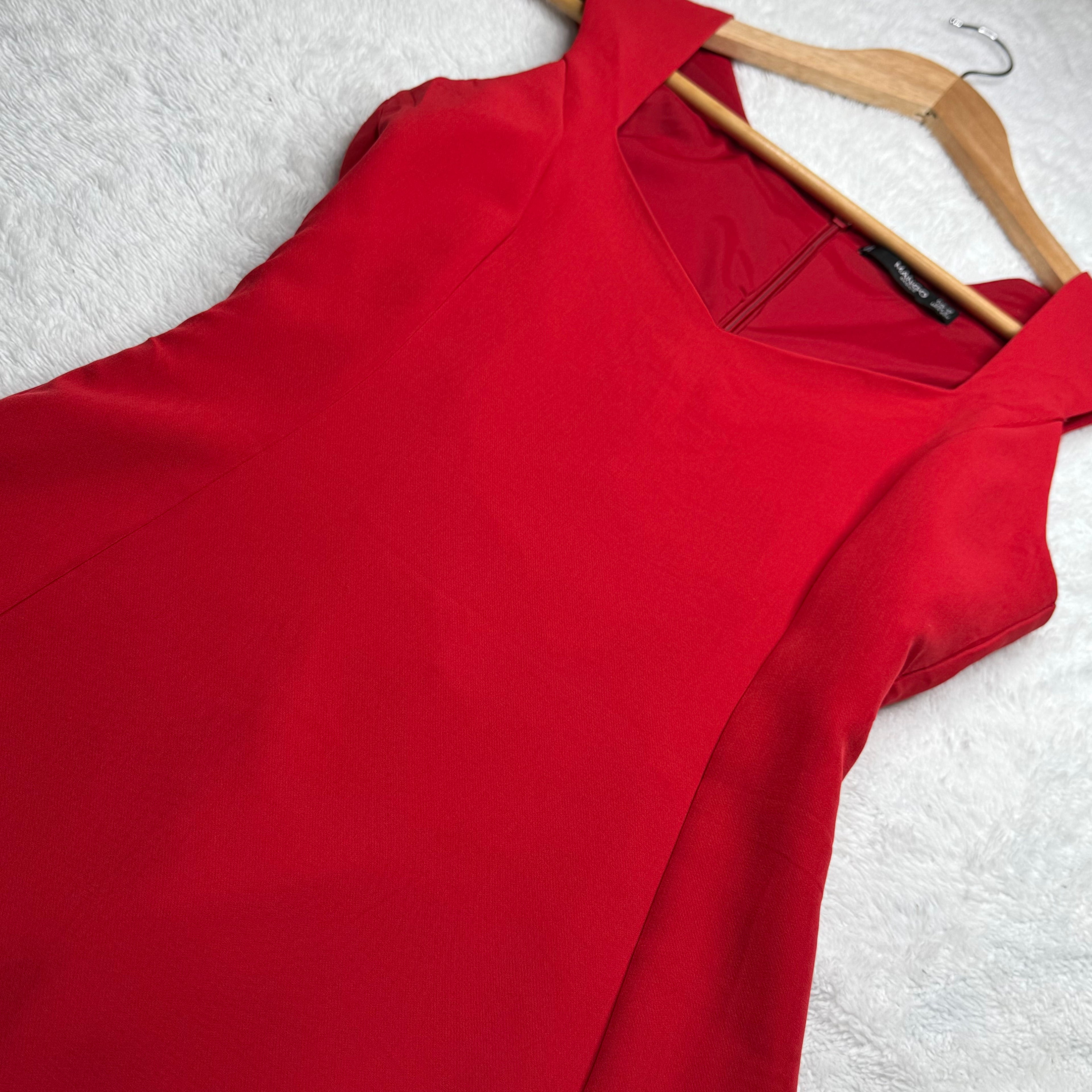 Mango Basics Red Mini Dress