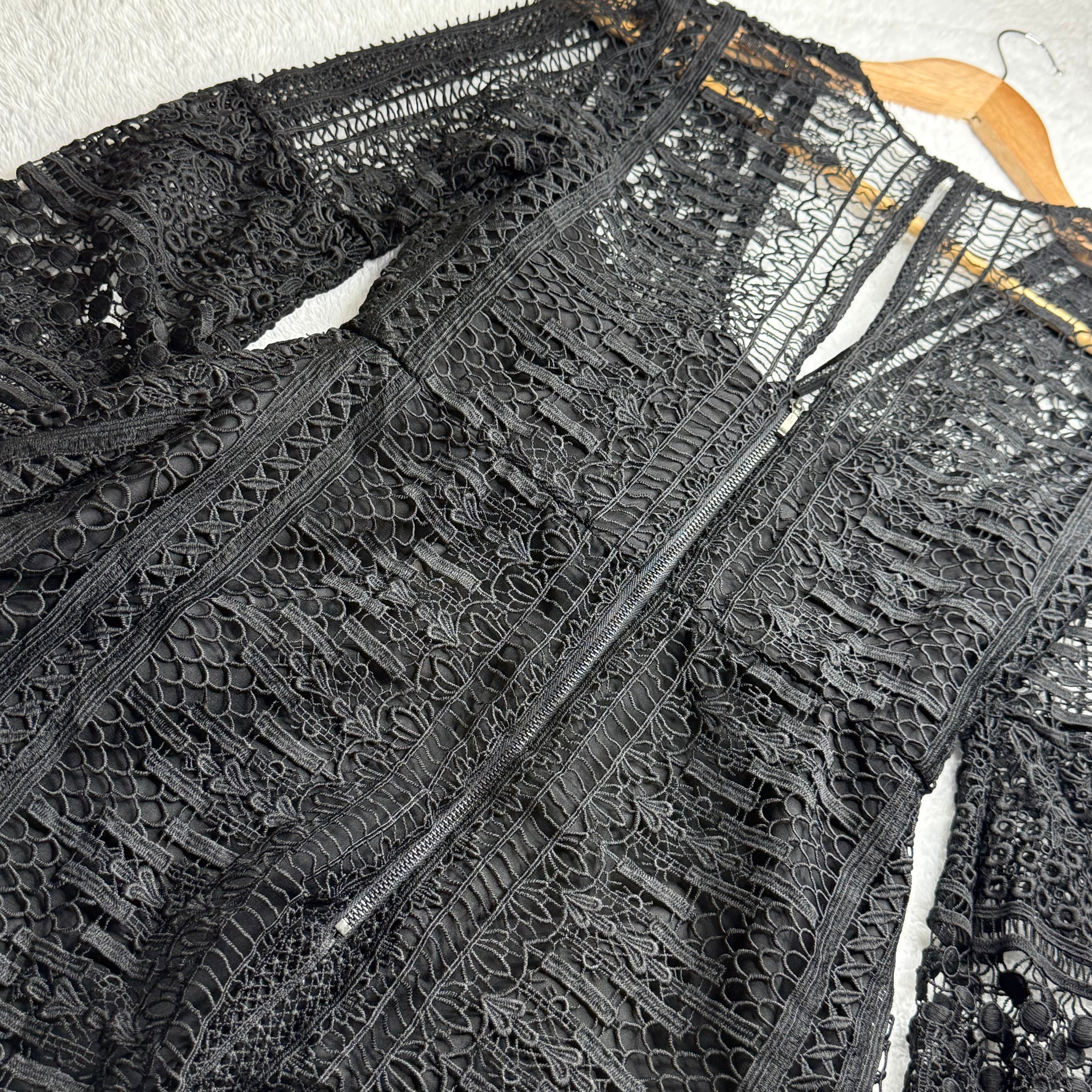 Forever New Black Lace Dress with Bell Sleeves