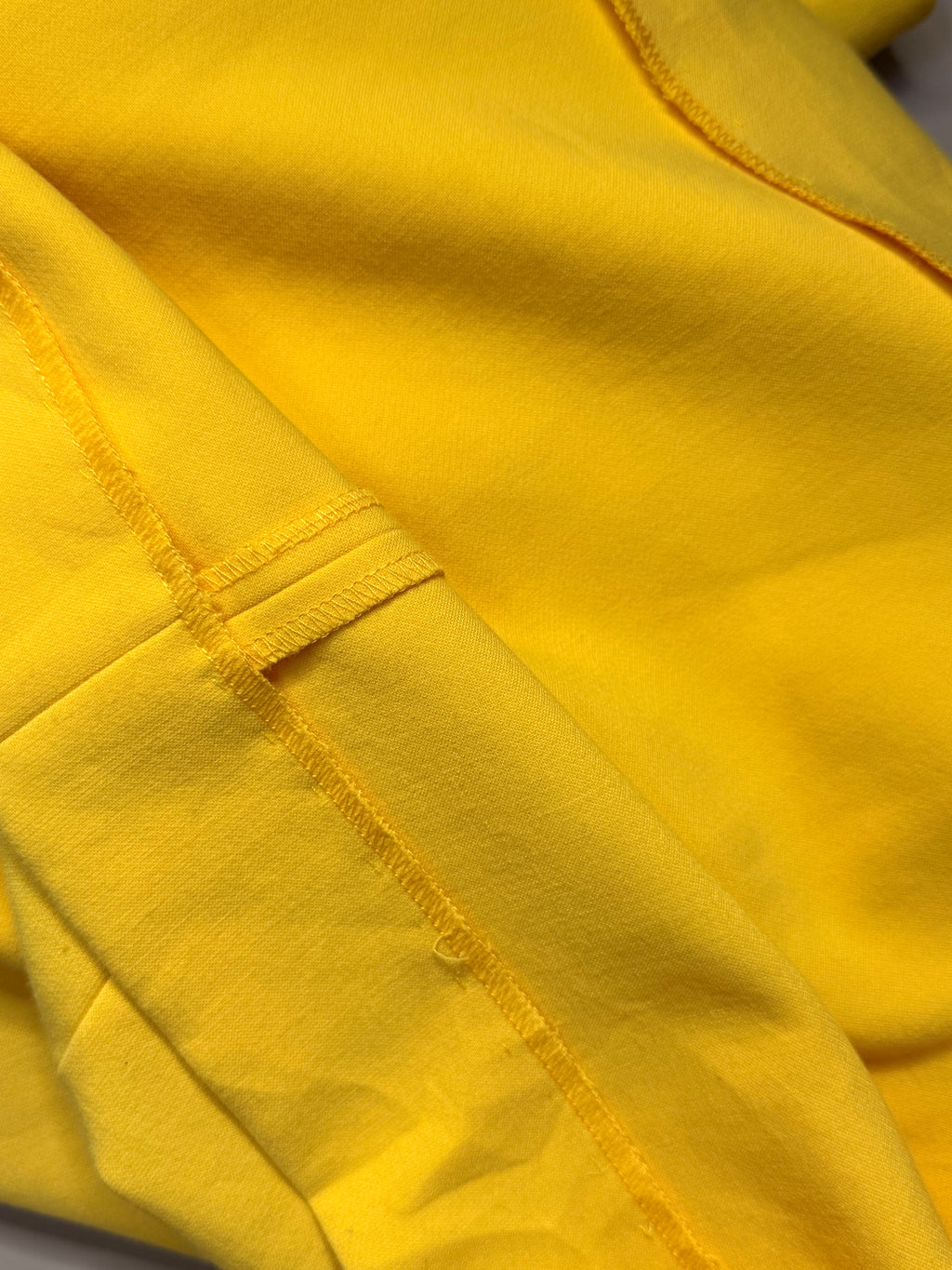 Zara Woman Yellow V-Neck Ruffle Sleeve Shift Mini Dress – Size M / UK 10