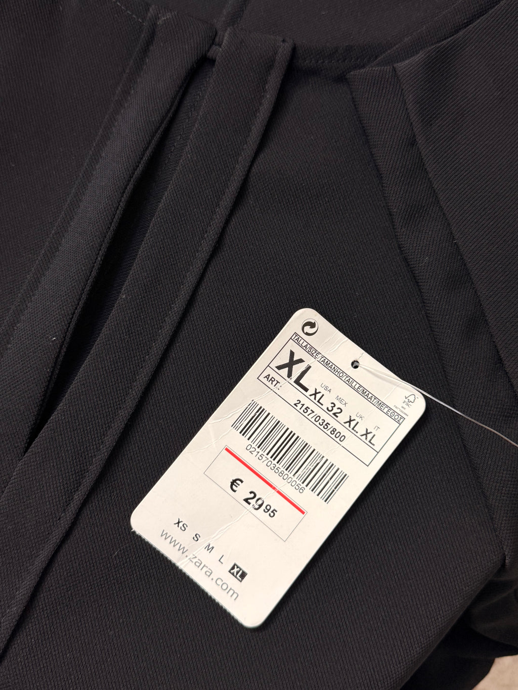 Zara Basic Jet Black Keyhole Shift Mini Dress – Size XL / UK 16 | NWT