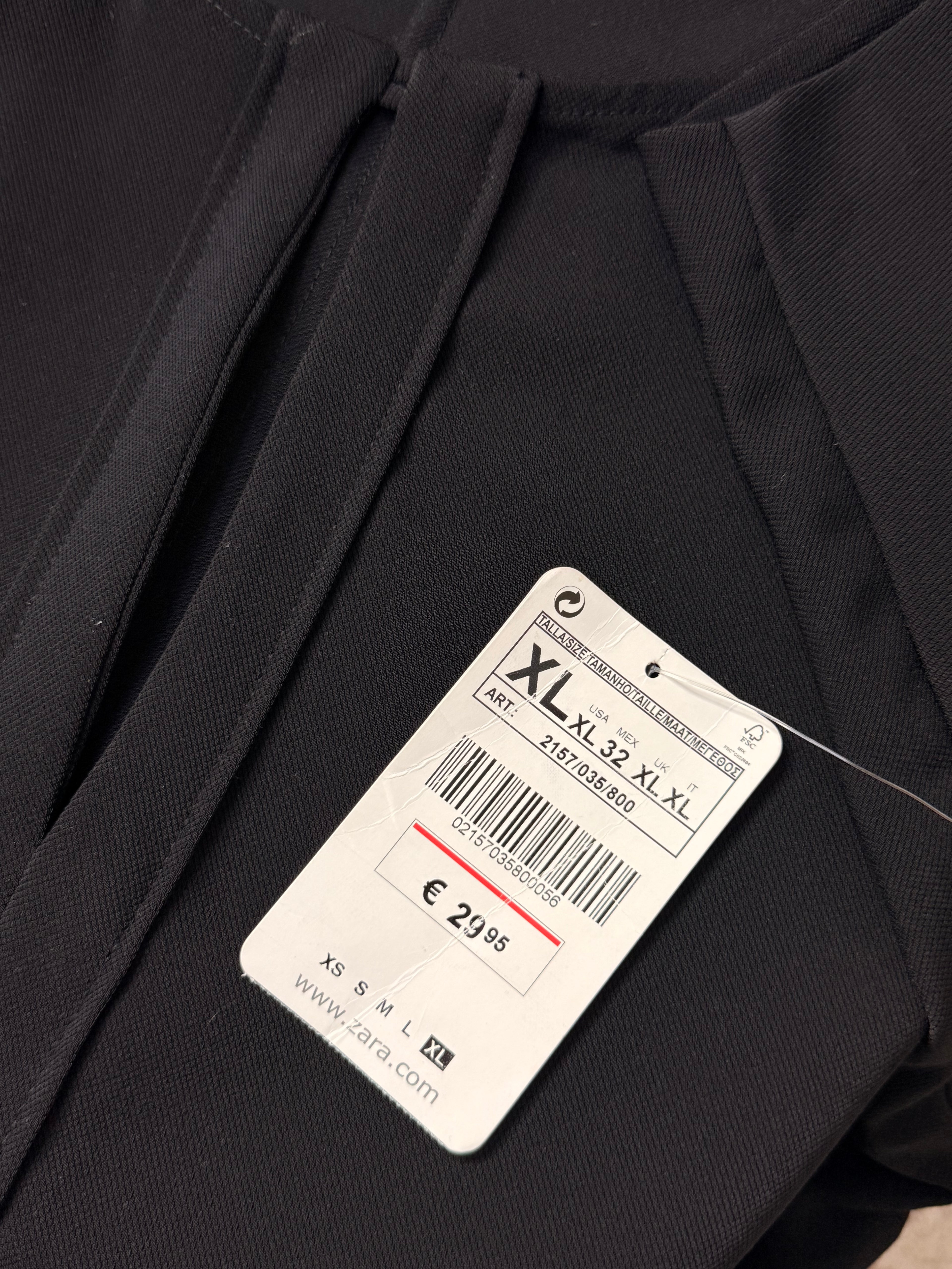 Zara Basic Jet Black Keyhole Shift Mini Dress – Size XL / UK 16 | NWT