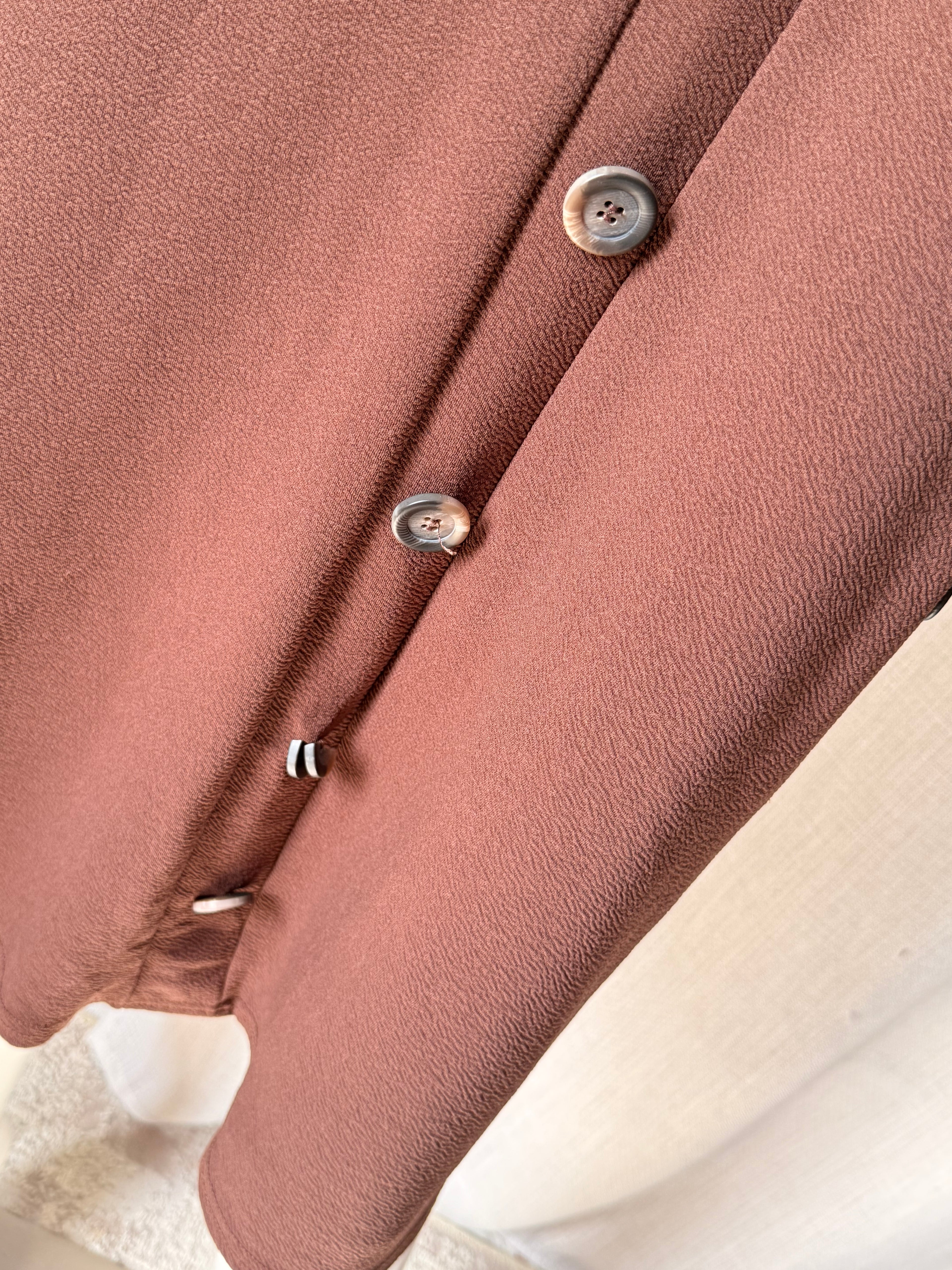 boohoo Chocolate Brown Button-Front V-Neck Midi Dress – Size UK 16 / US 12 | Casual & Smart Midi Dress